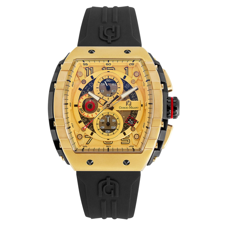 Giorgio Milano Black silicone Band Gold Dial Men's Watch - 233SGBK513