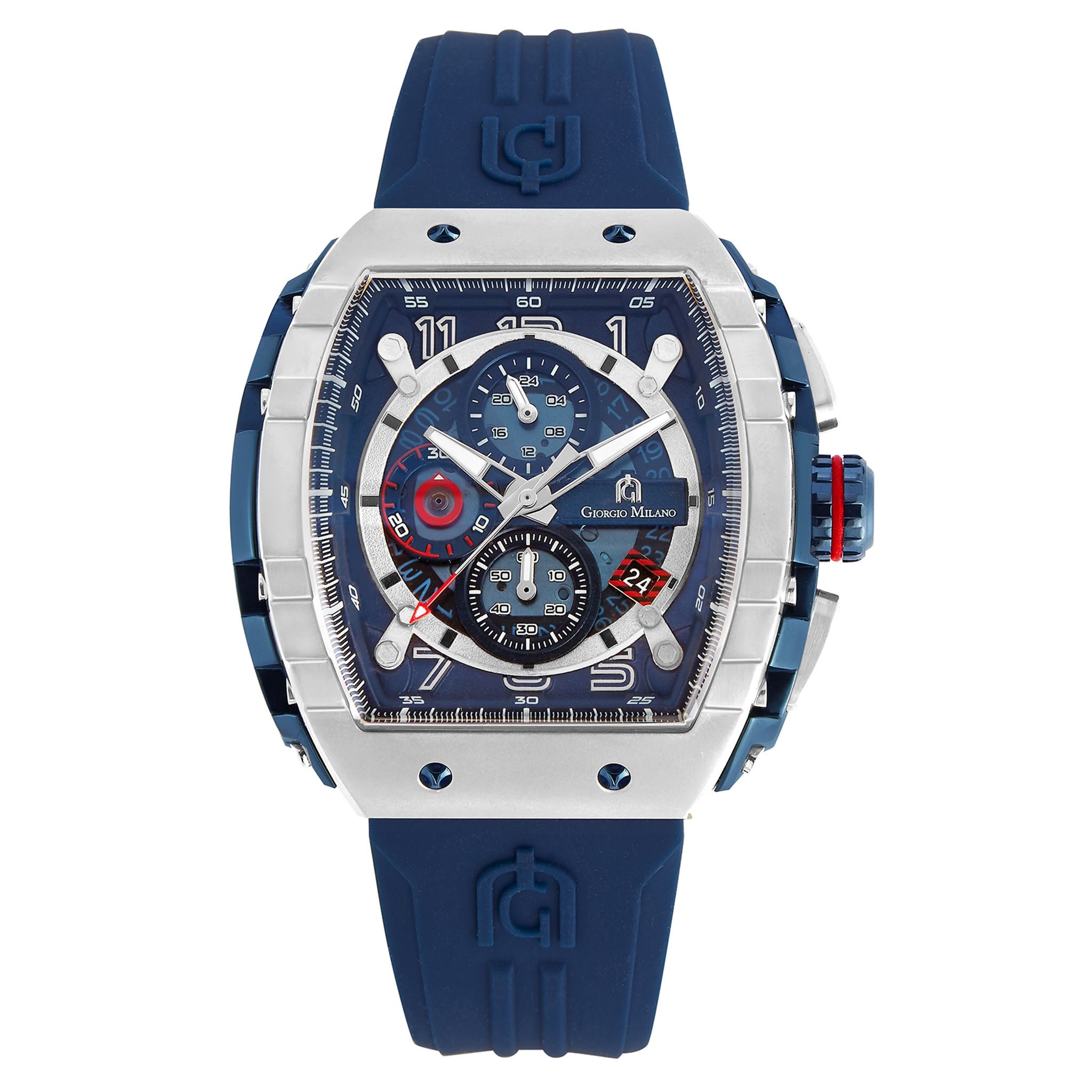 Giorgio Milano Silicone Band Blue Dial Men's Watch - 233STBL421