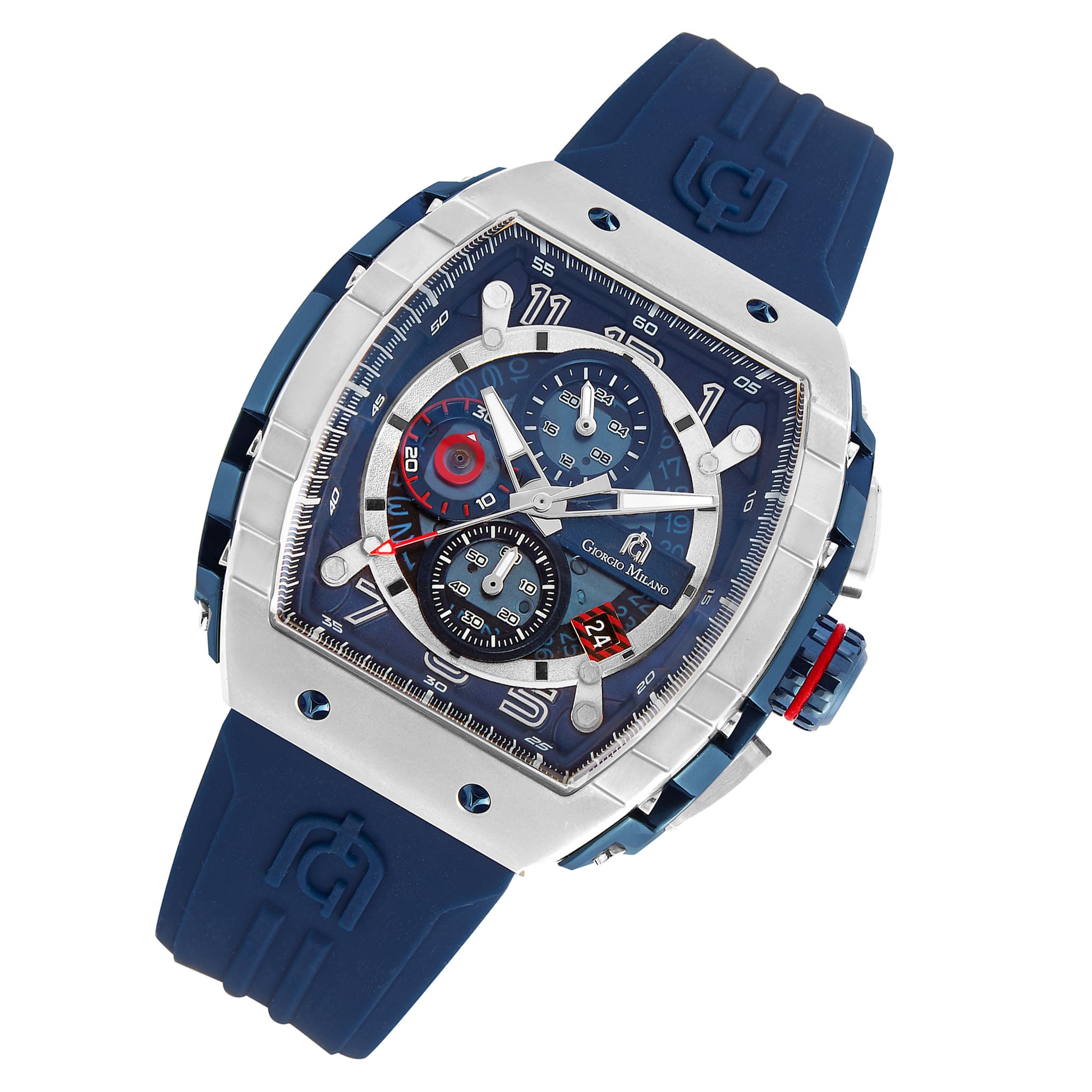 Giorgio Milano Silicone Band Blue Dial Chronograph Men's Watch - 233STBL421
