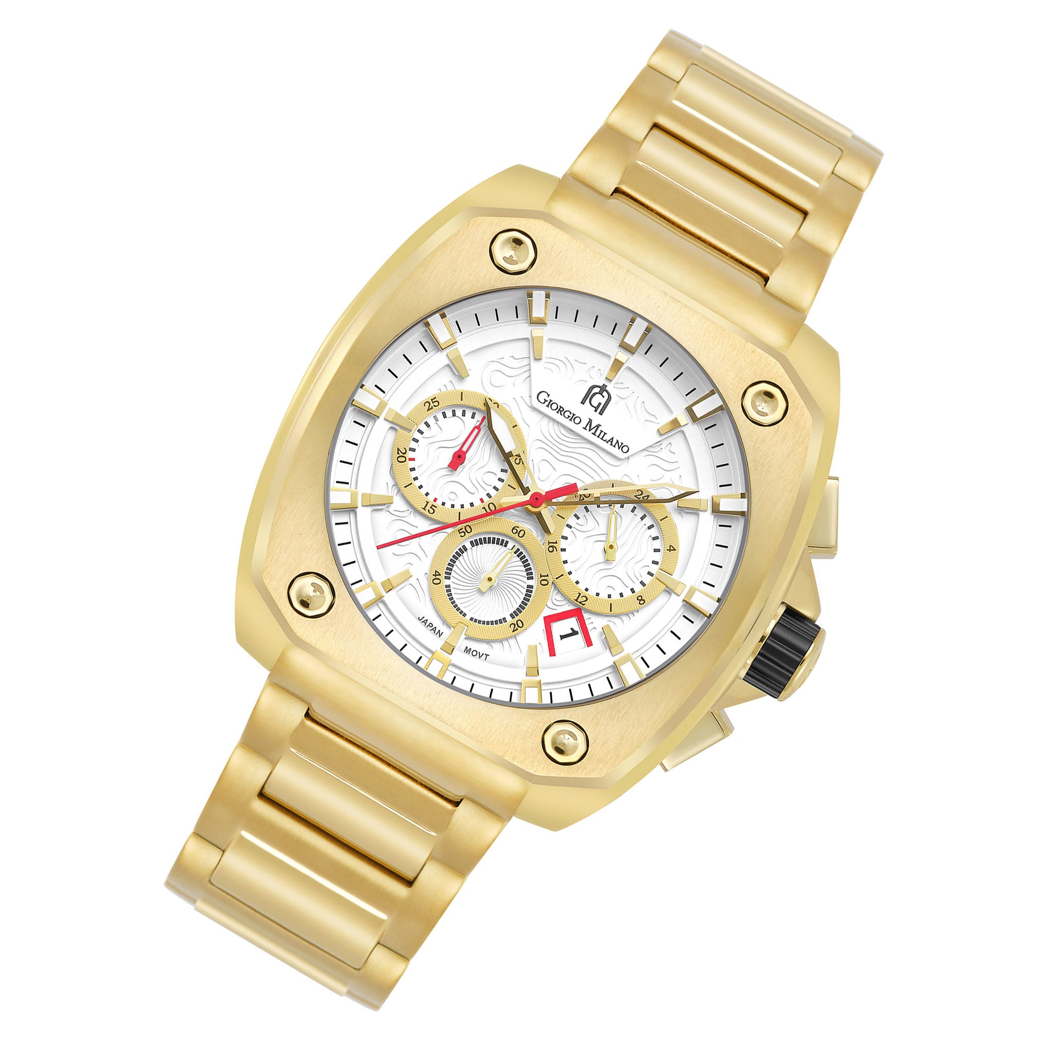 Giorgio Milano Gold Stainless Steel White Dial Chronograph Men's Watch - 235SG02