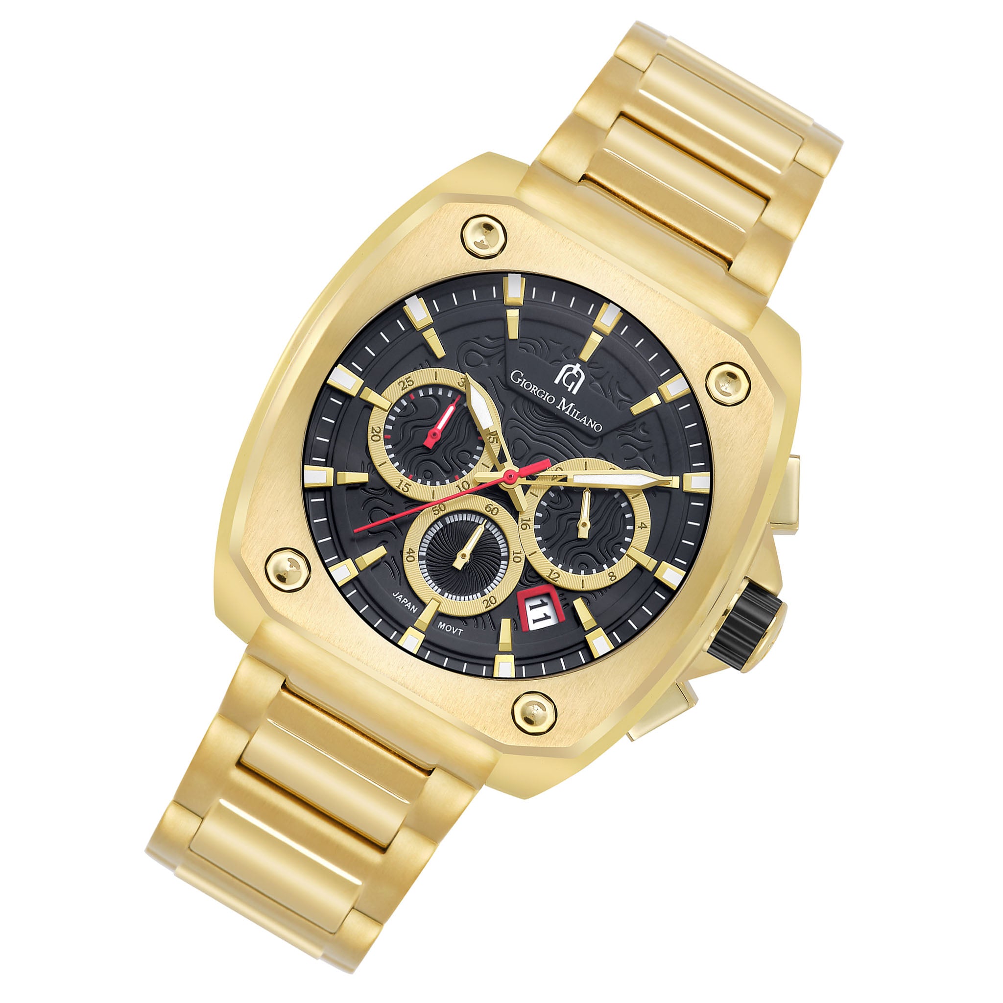 Giorgio Milano Gold Stainless Steel Black Dial Chronograph Men's Watch - 235SG03