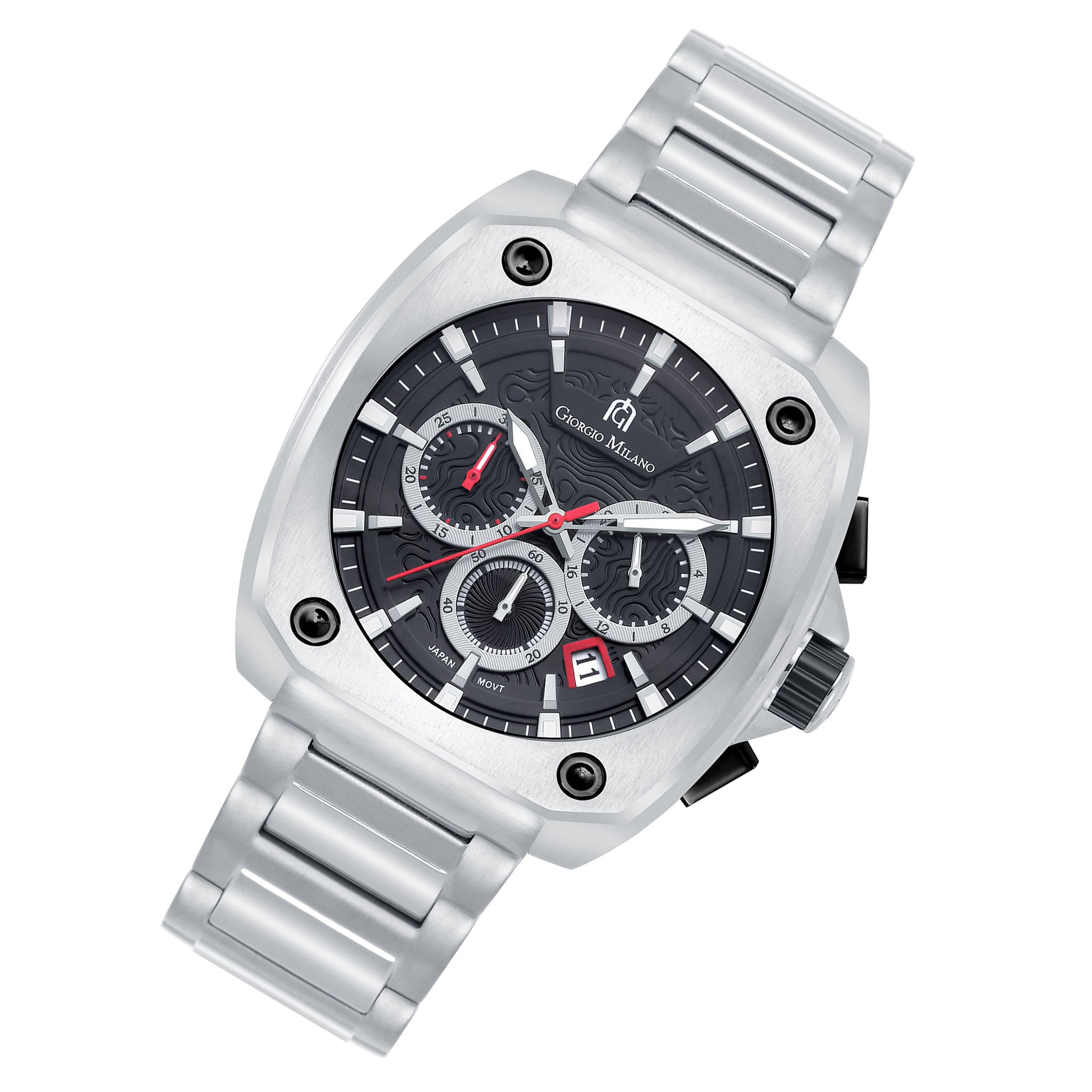 Giorgio Milano Stainless Steel Black Dial Chronograph Men's Watch - 235ST03