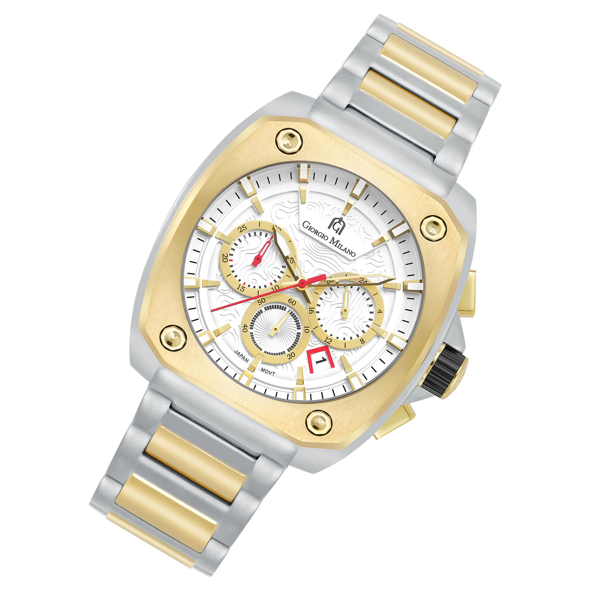 Giorgio Milano Two-Tone Stainless Steel White Dial Chronograph Men's Watch - 235STG02