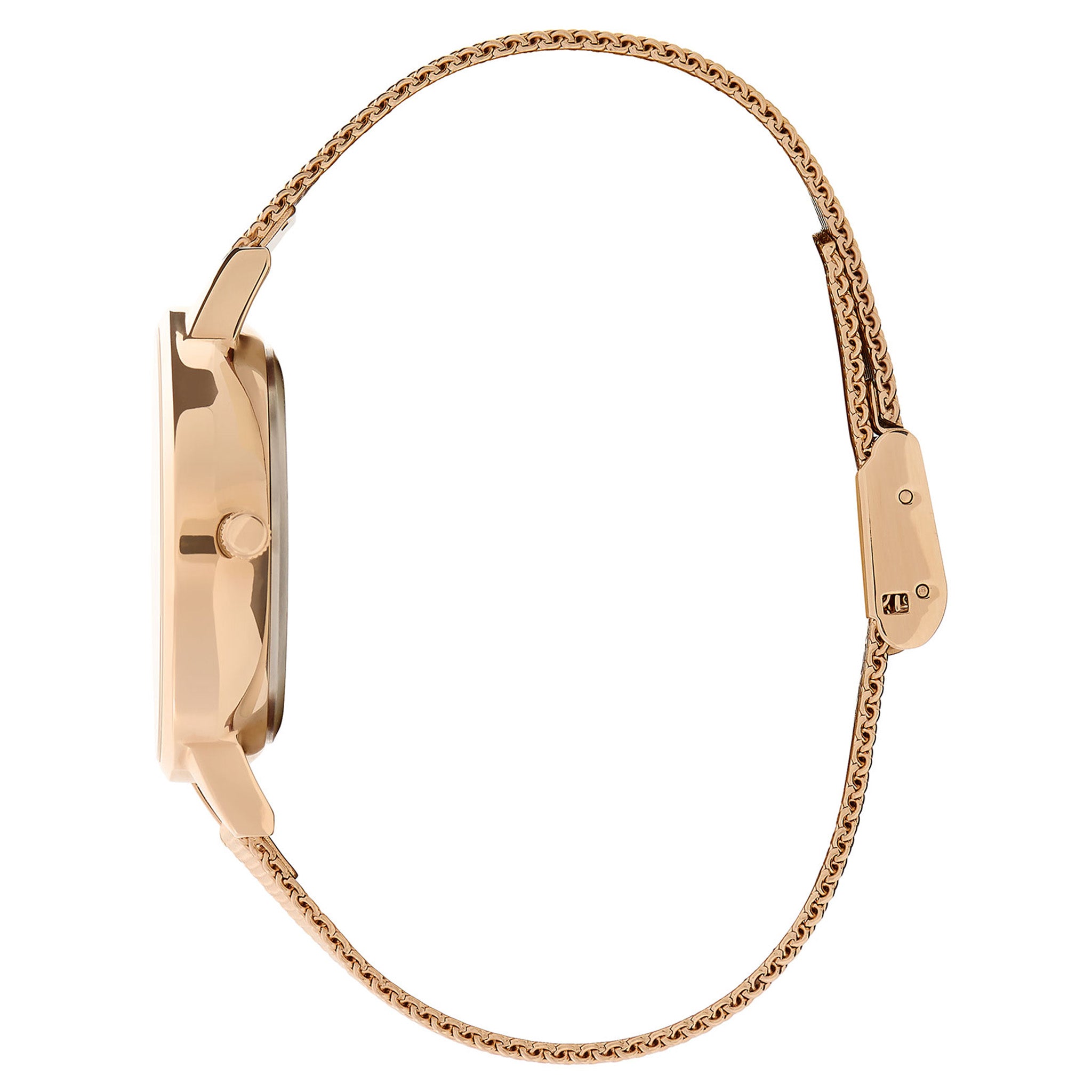 Olivia Burton Steel Mesh Carnation Gold & Stone Dial Multi Function Women's Watch - 24000008