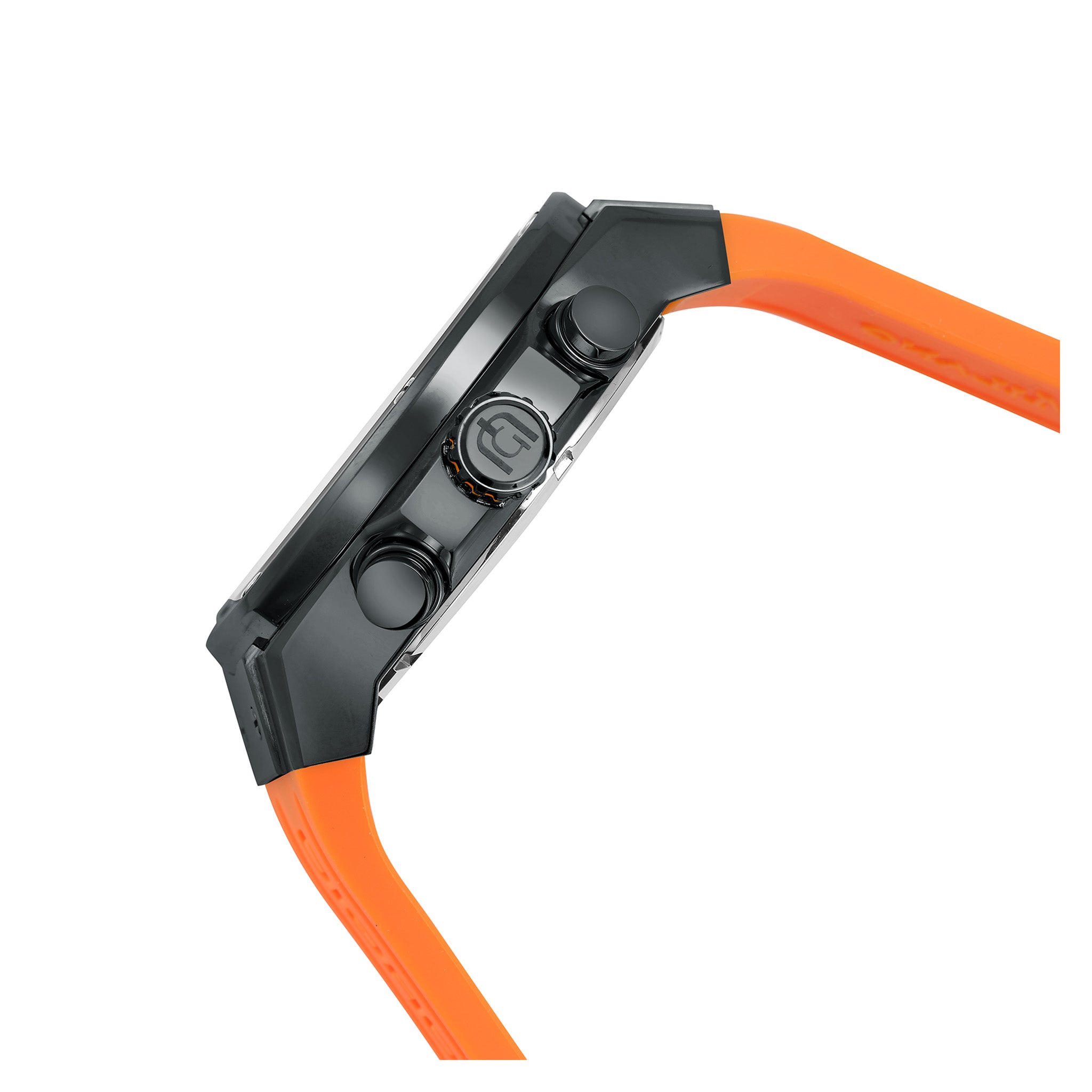 Giorgio Milano Orange Silicone Black Dial Chronograph Men's Watch - 240SBK318