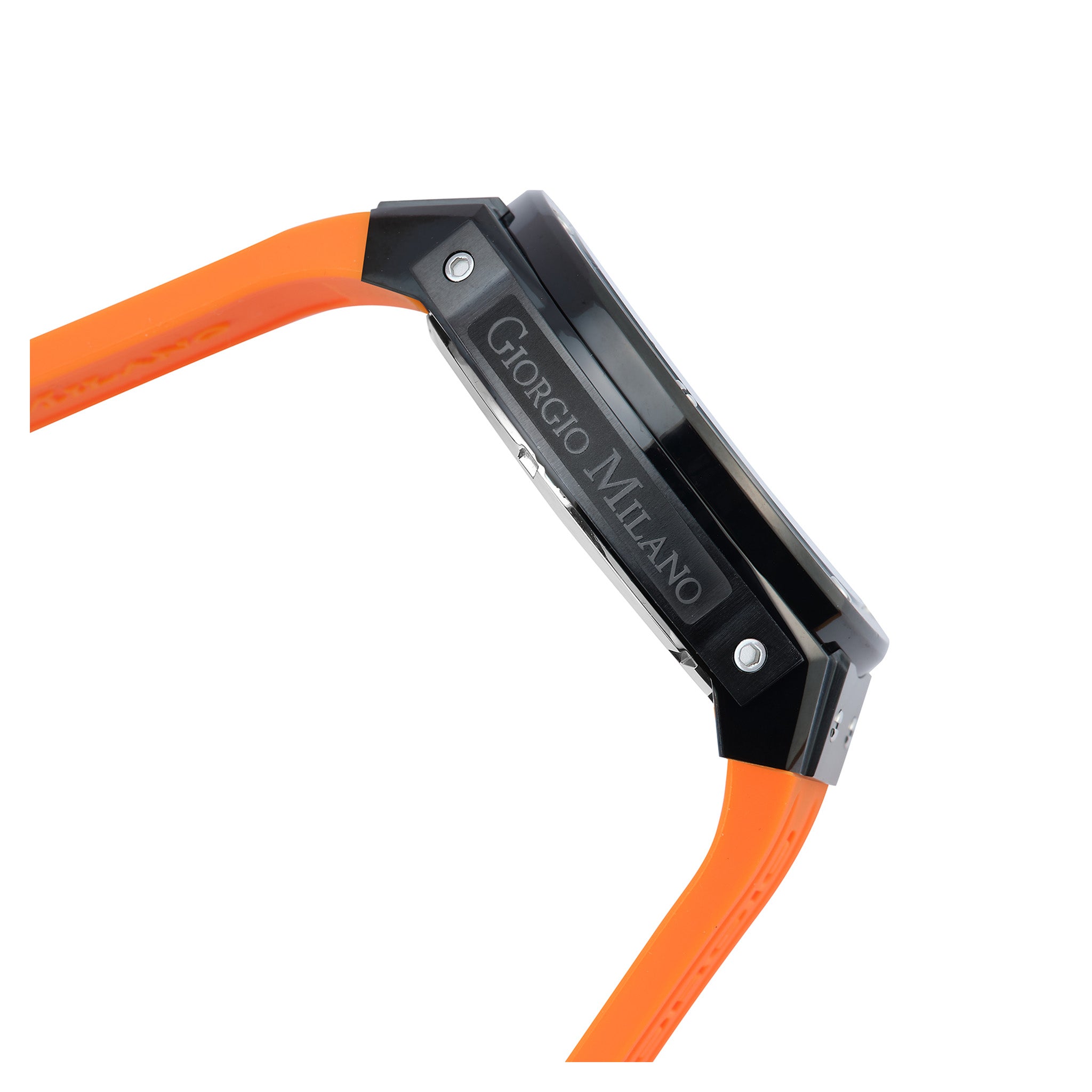 Giorgio Milano Orange Silicone Black Dial Chronograph Men's Watch - 240SBK318