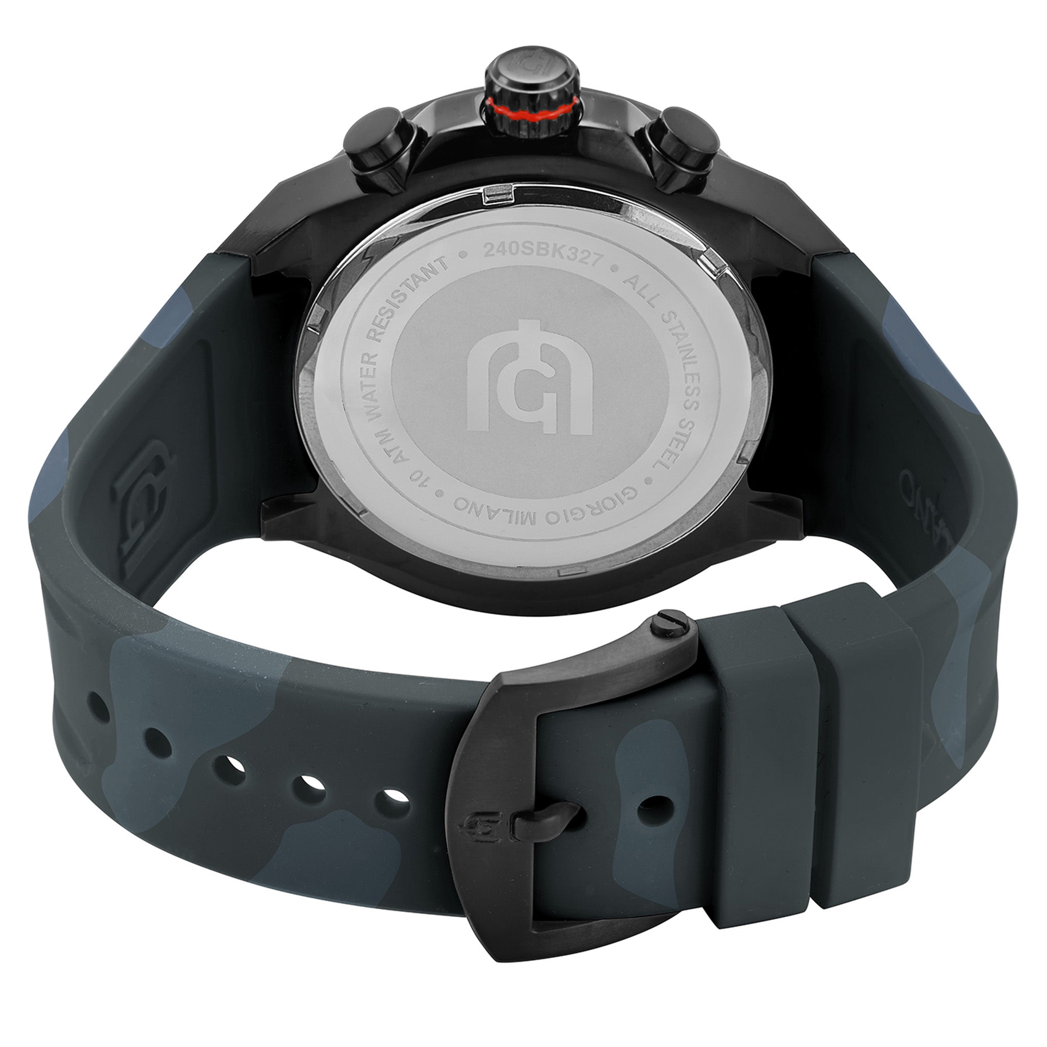 Giorgio Milano Black Camouflage Silicone Chronograph Men's Watch - 240SBK327