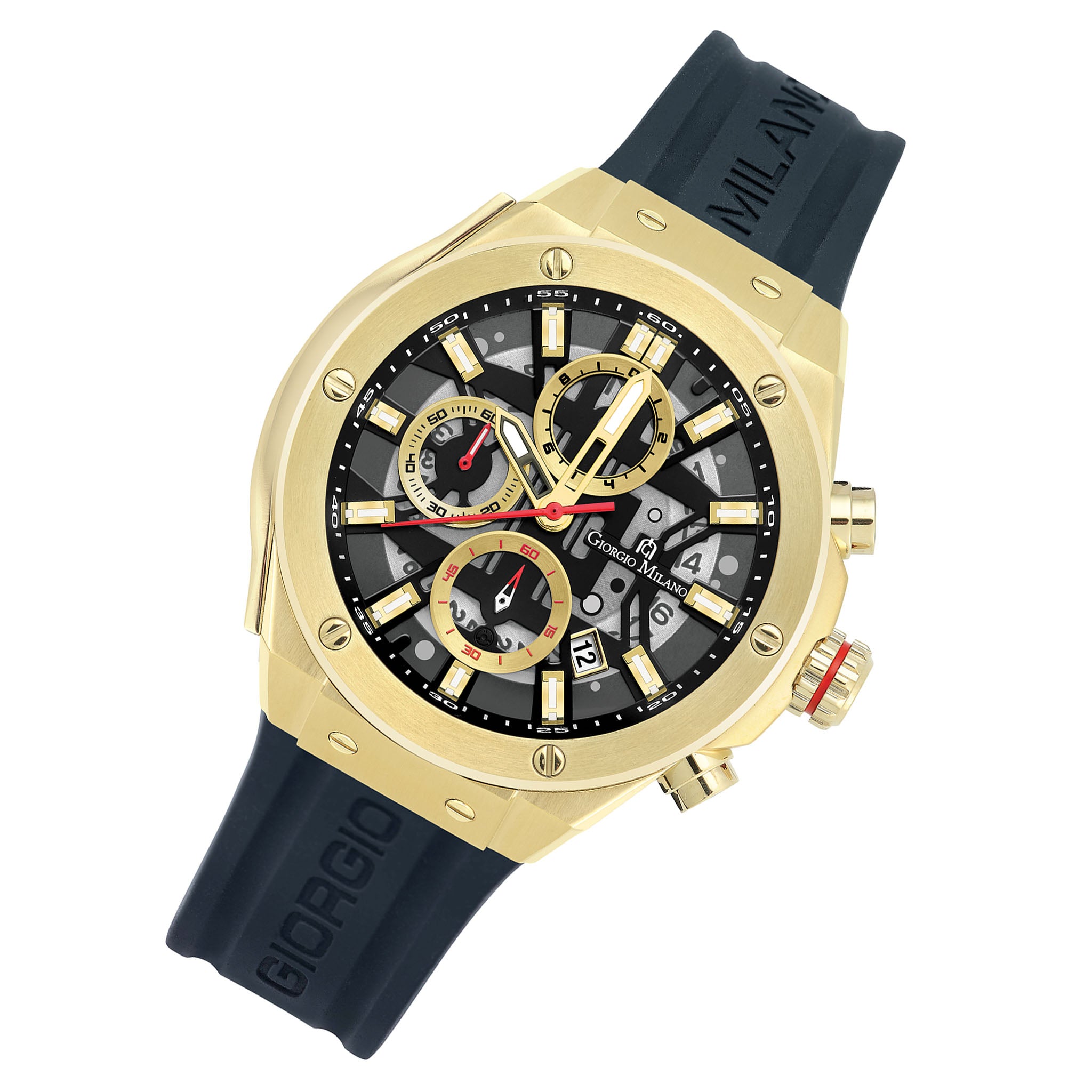 Giorgio Milano Silicone Black Dial Chronograph Men's Watch - 240SG313