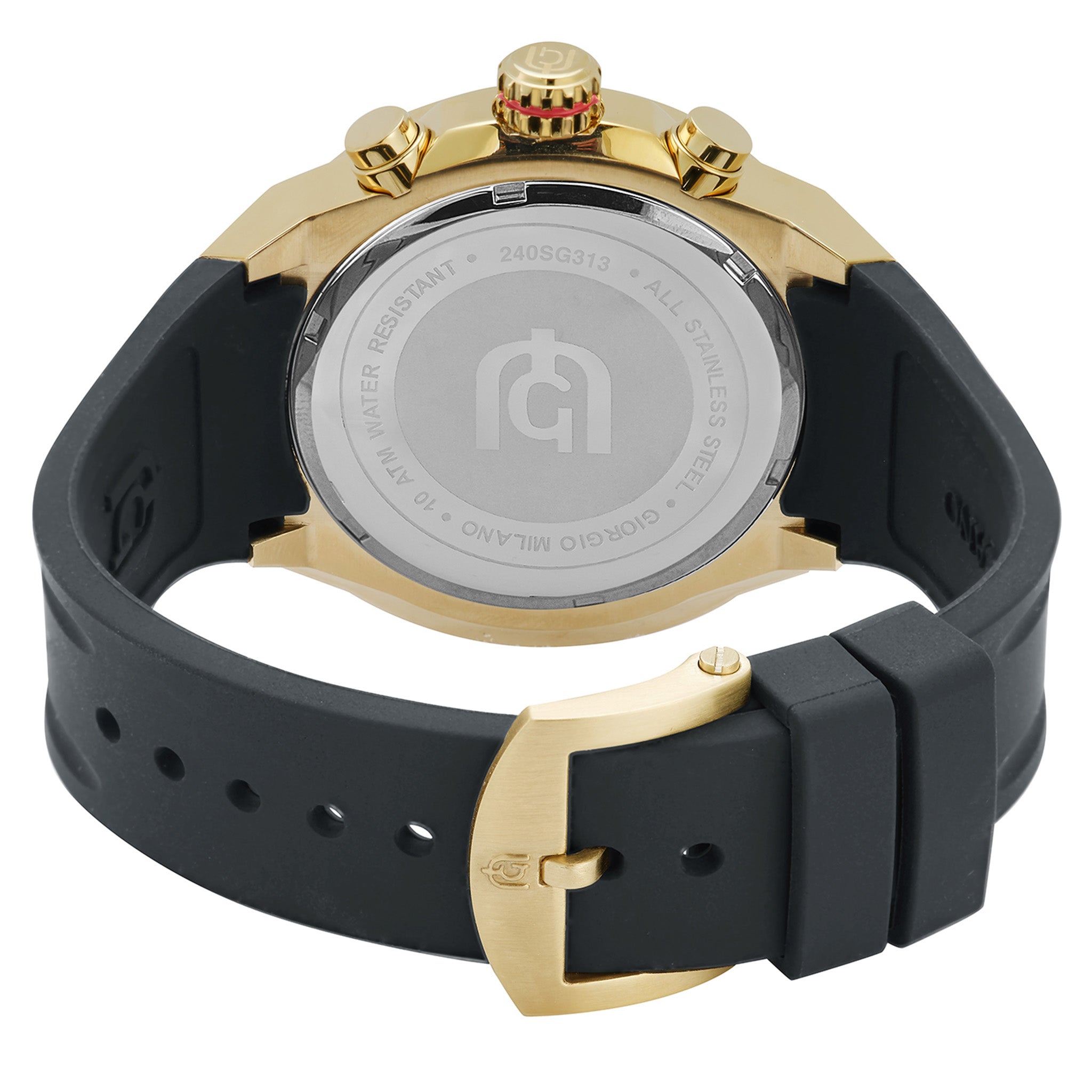 Giorgio Milano Silicone Black Dial Chronograph Men's Watch - 240SG313