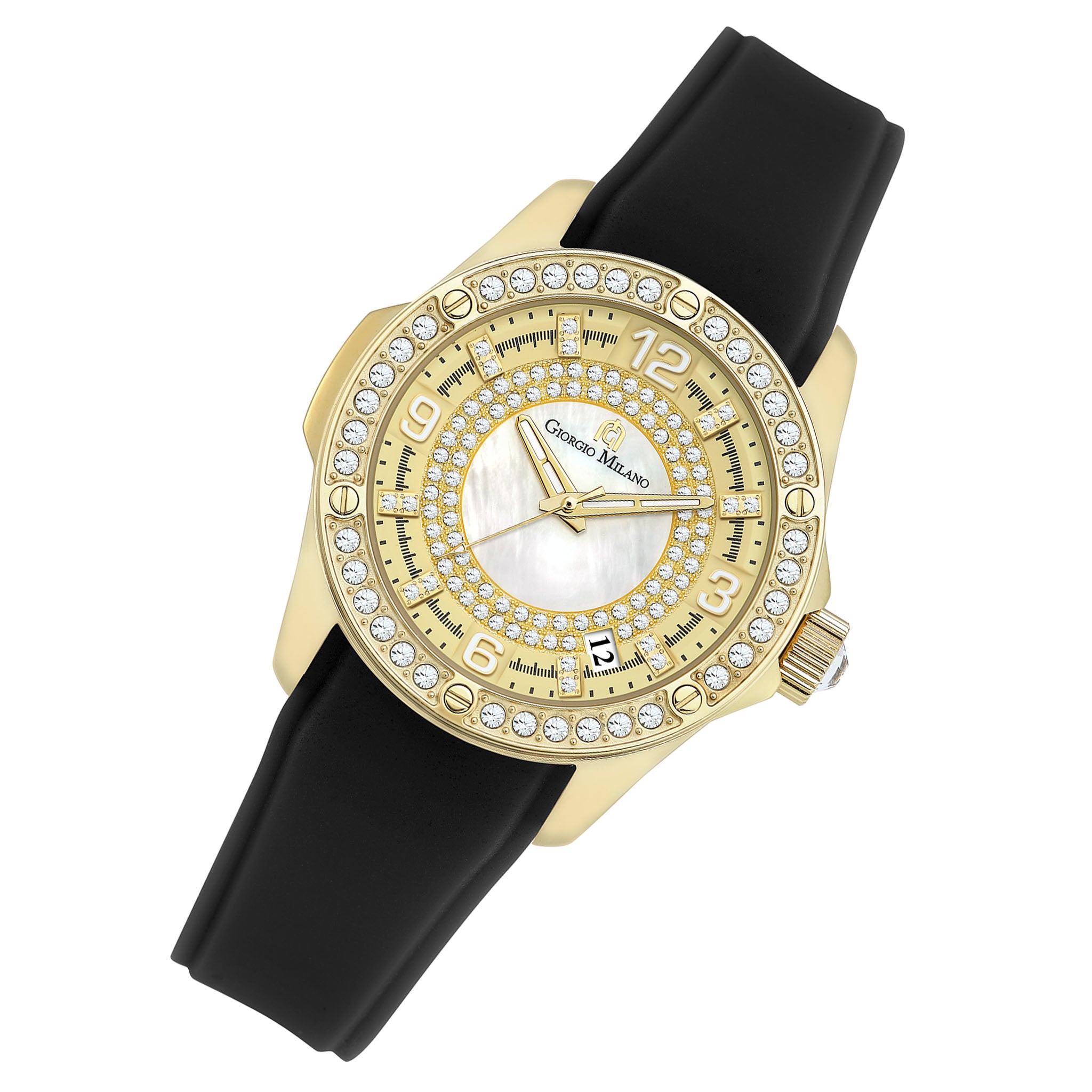 Giorgio Milano Black Silicone Mother of Pearl Dial Women's Watch - 241SG51313