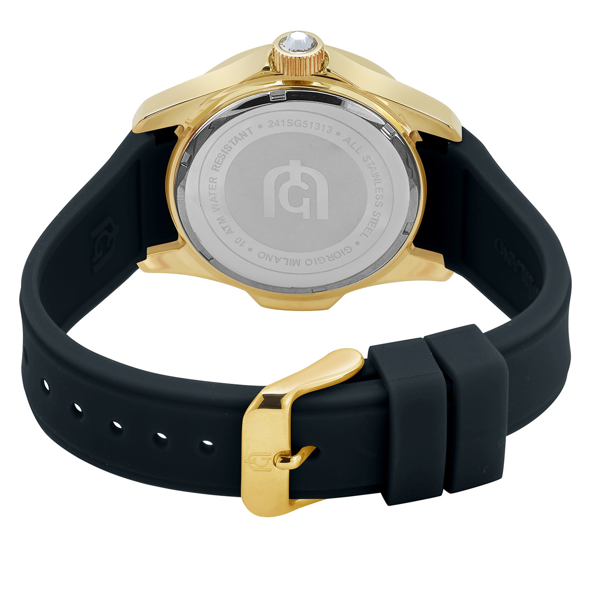 Giorgio Milano Black Silicone Mother of Pearl Dial Women's Watch - 241SG51313