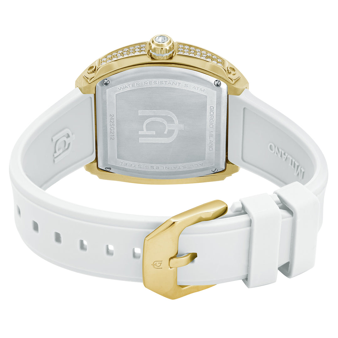 Giorgio Milano White Silicone Silver Dial Women's Watch - 242SG212