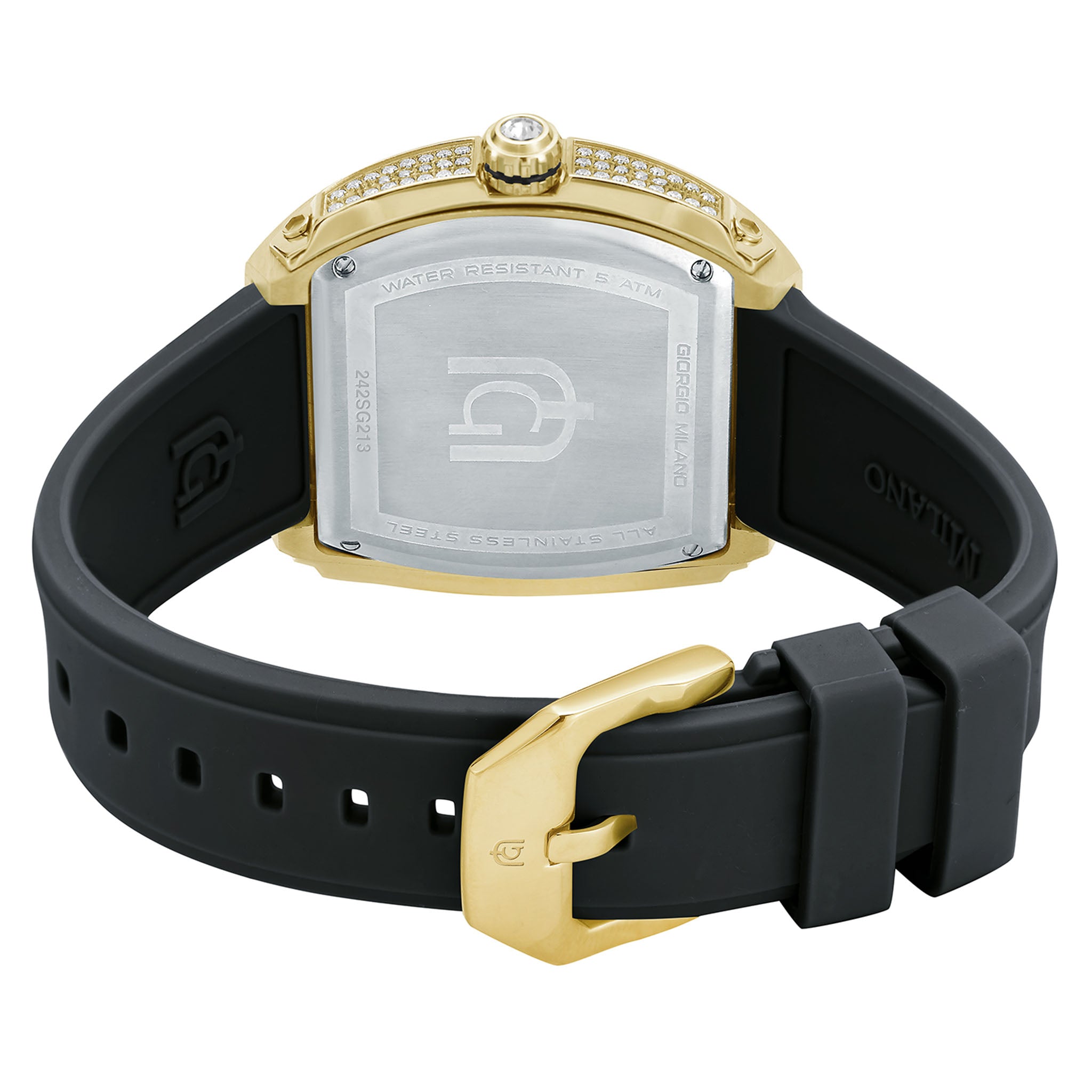 Giorgio Milano Black Silicone Silver Dial Women's Watch - 242SG213