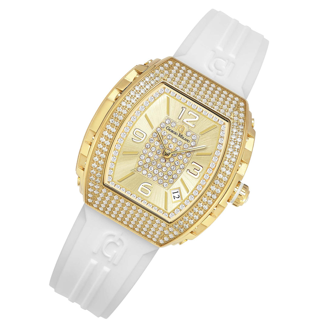 Giorgio Milano White Silicone Gold Dial Women's Watch - 242SG512