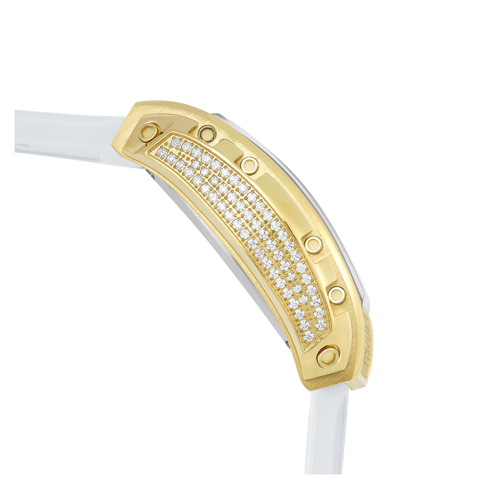 Giorgio Milano White Silicone Gold Dial Women's Watch - 242SG512