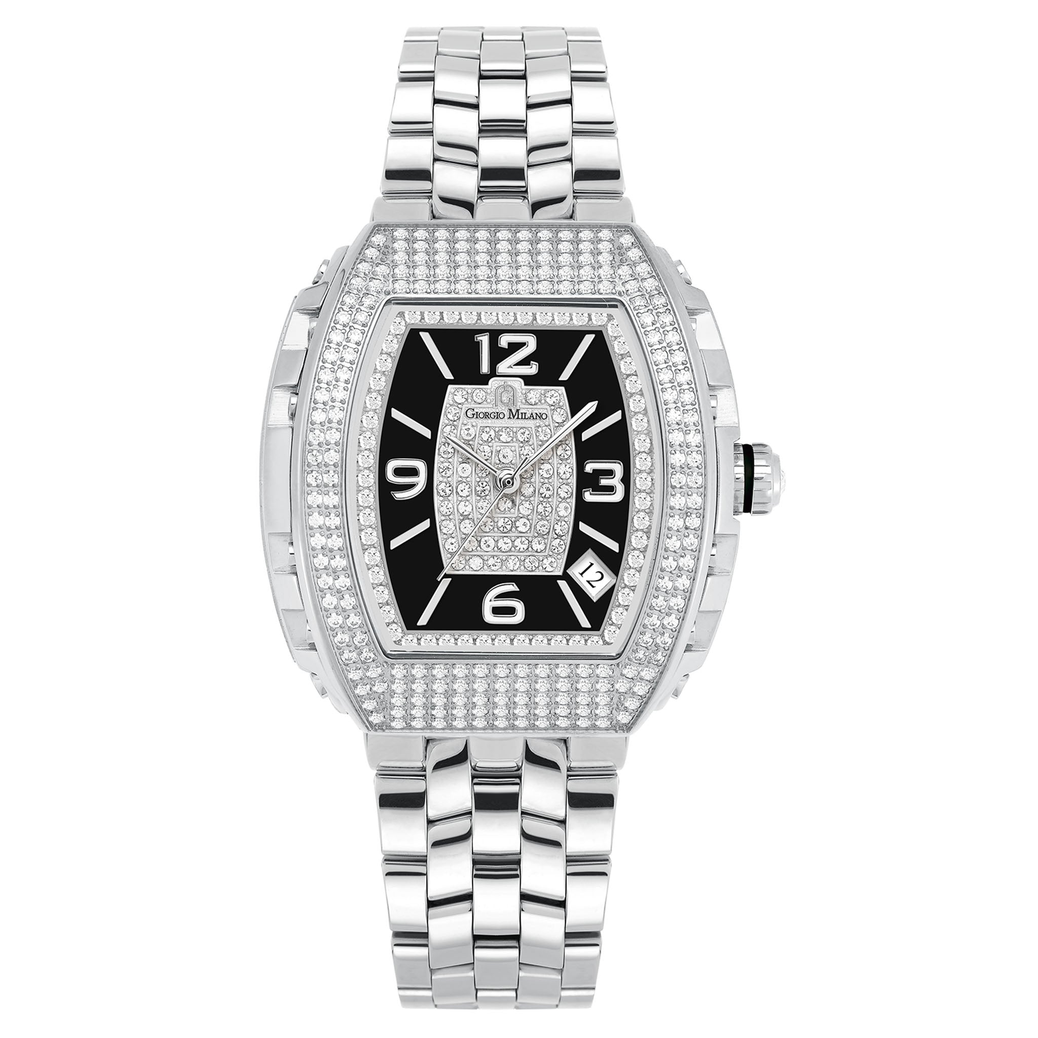 Giorgio Milano Silver Steel Black Dial Women's Watch - 242ST3M