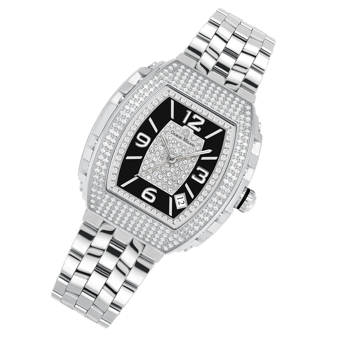 Giorgio Milano Silver Steel Black Dial Women's Watch - 242ST3M