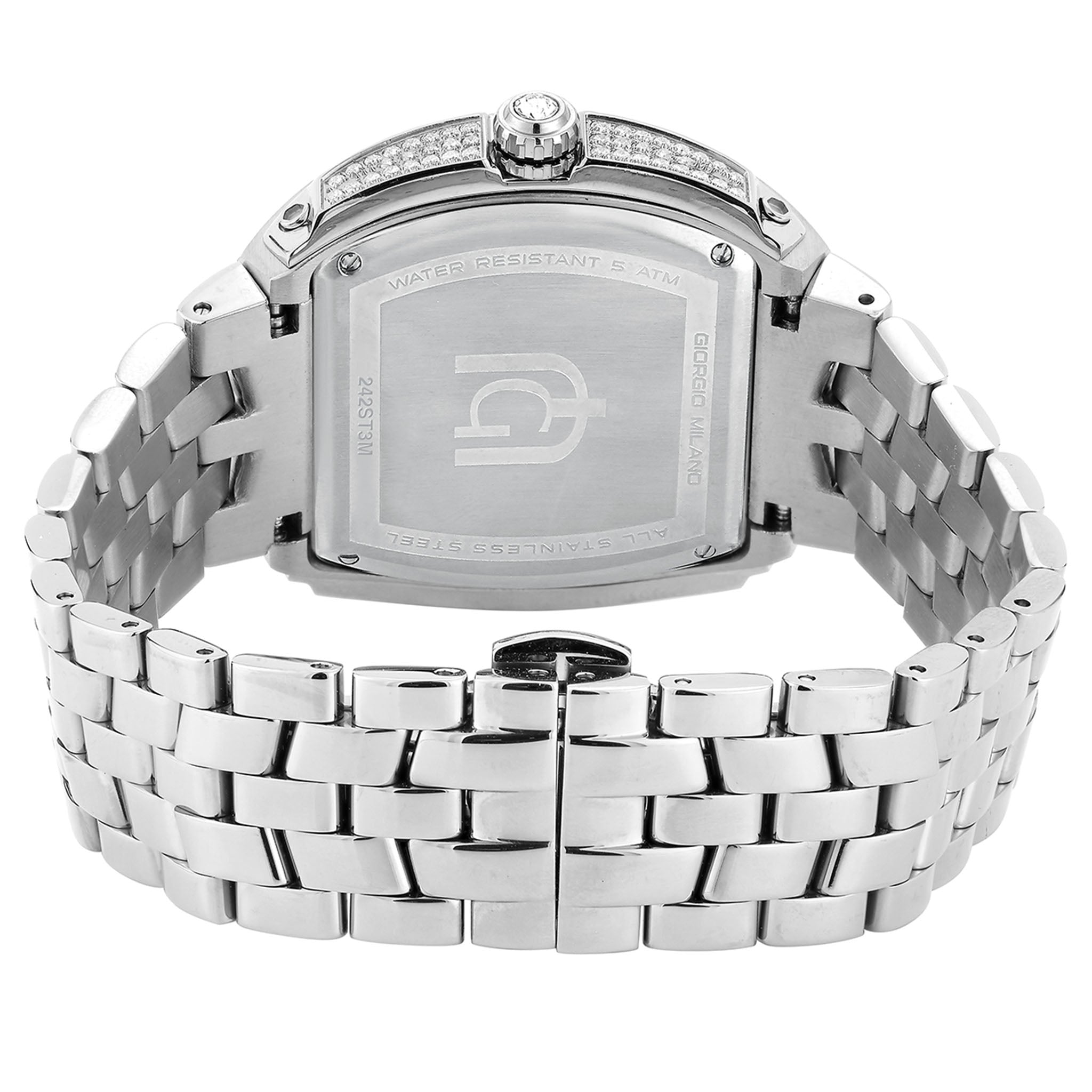 Giorgio Milano Silver Steel Black Dial Women's Watch - 242ST3M
