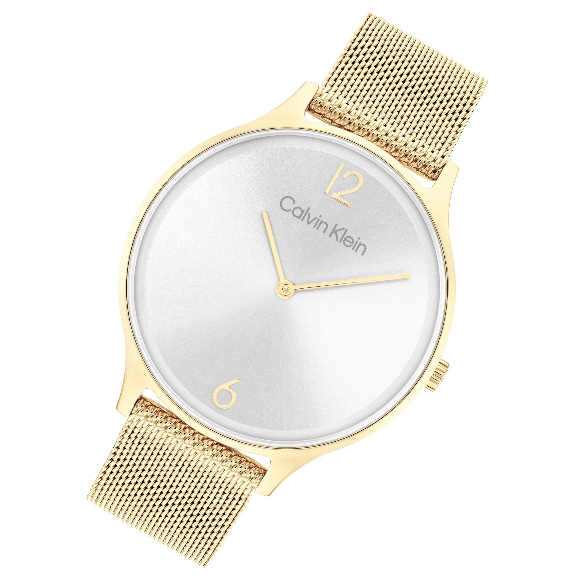 Calvin Klein Gold Mesh Silver Dial Women's Watch - 25200003