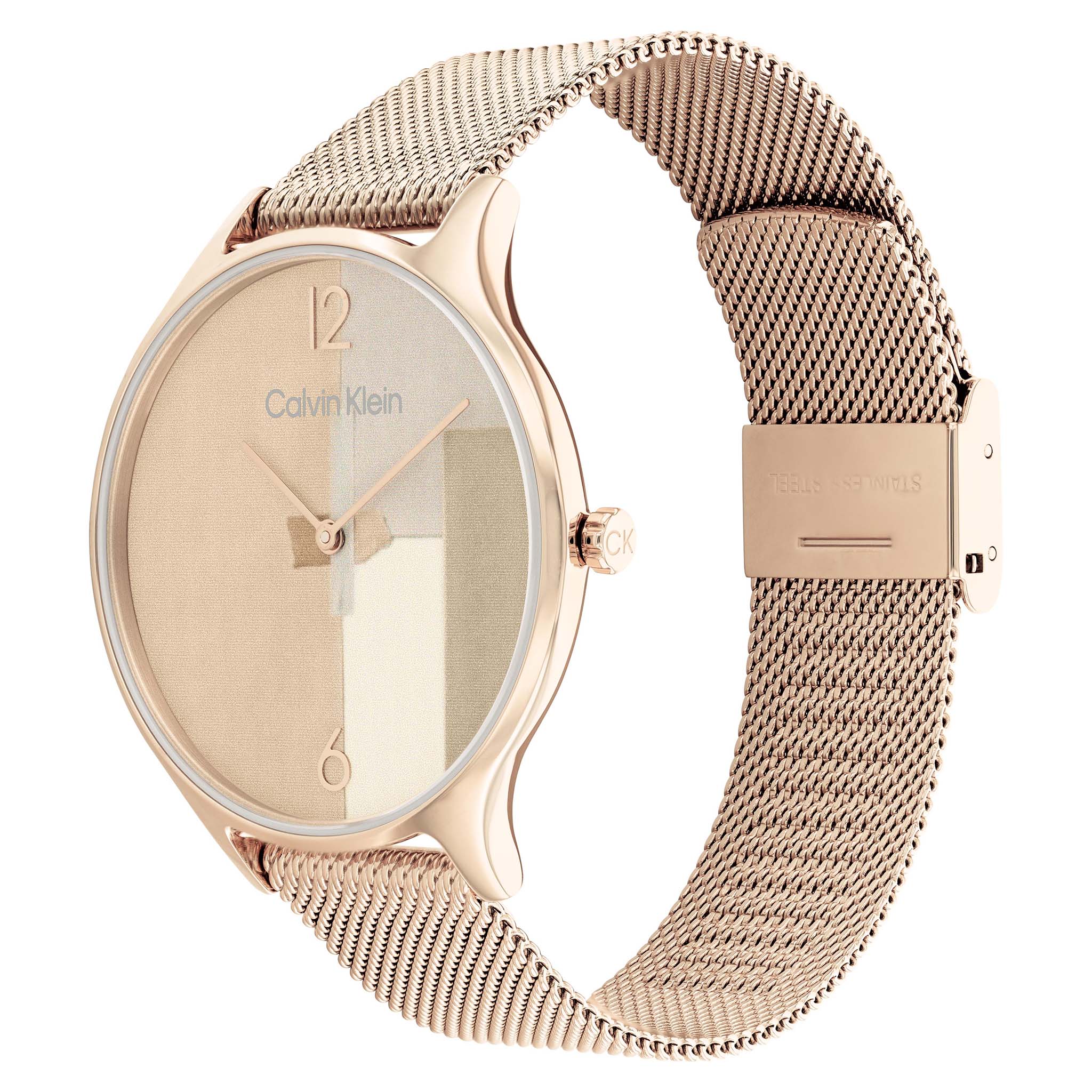 Calvin Klein Carnation Gold Mesh Multi-colour Dial Women's Watch - 25200006