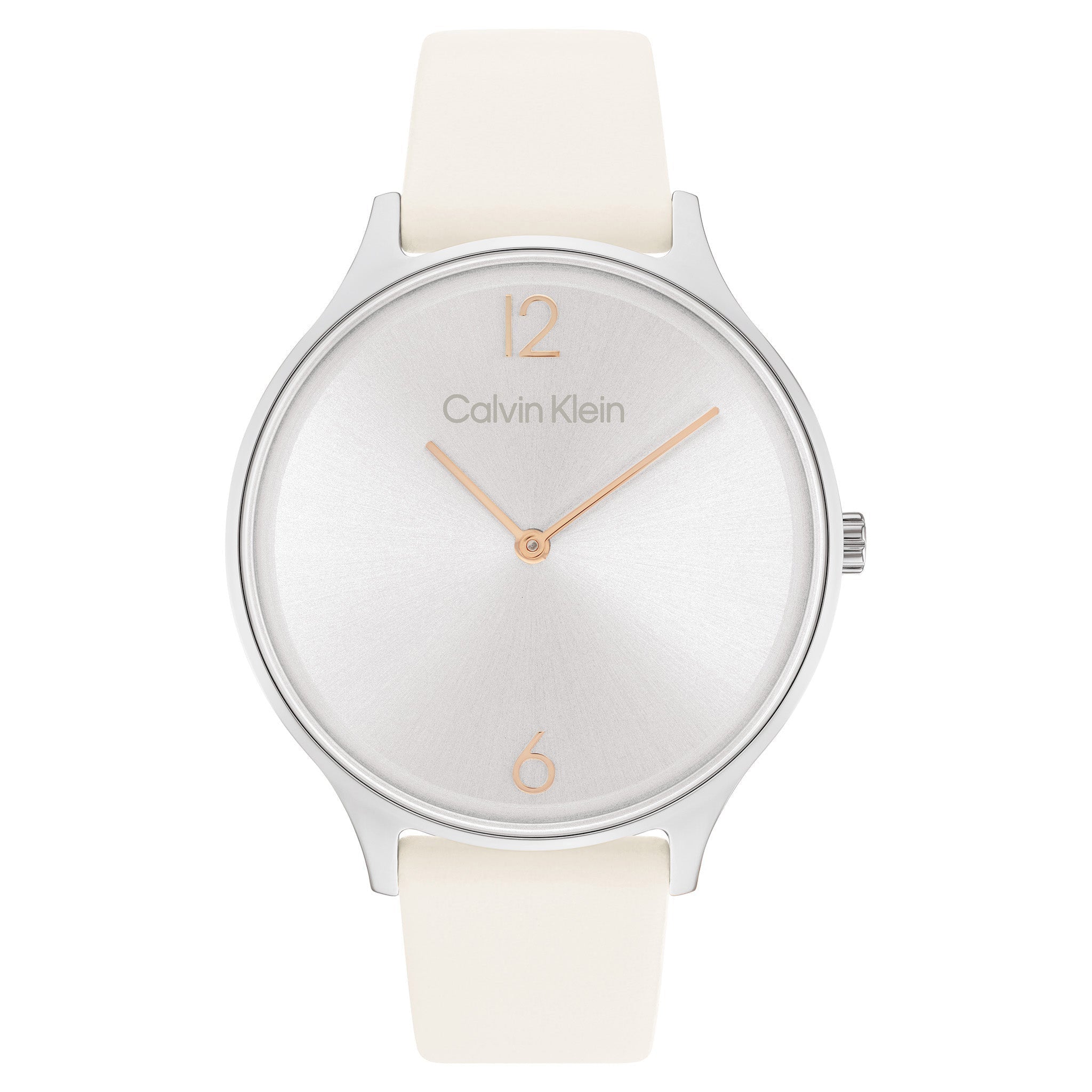 Calvin Klein Chalk Leather Silver Dial Women's Watch - 25200010 – The ...