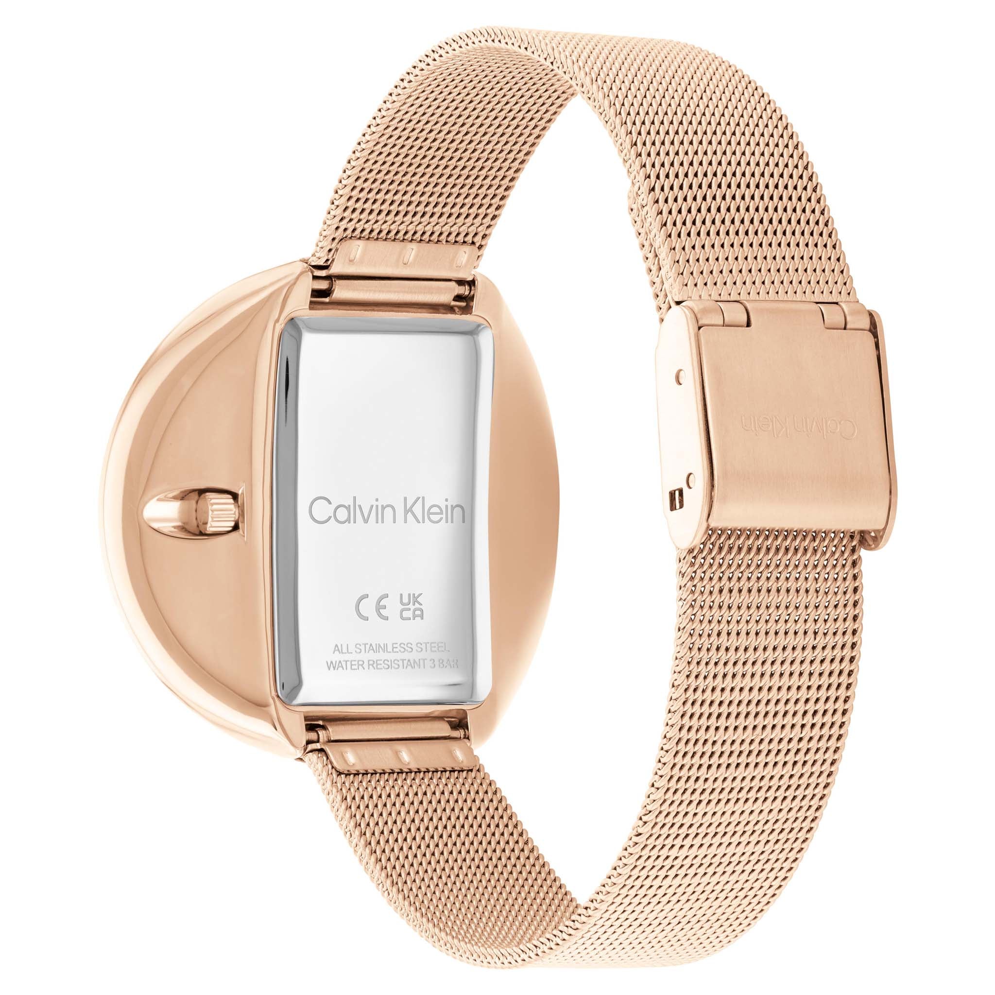 Calvin Klein Steel Mesh Carnation Gold Dial Women's Watch - 25200017