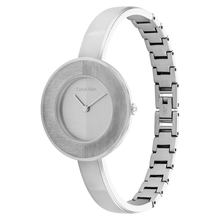 Calvin Klein Stainless Steel Silver Dial Women's Bangle Watch - 25200022