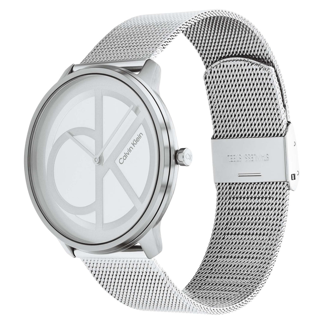 Calvin Klein Steel Mesh Silver White Dial Unisex Watch - 25200027