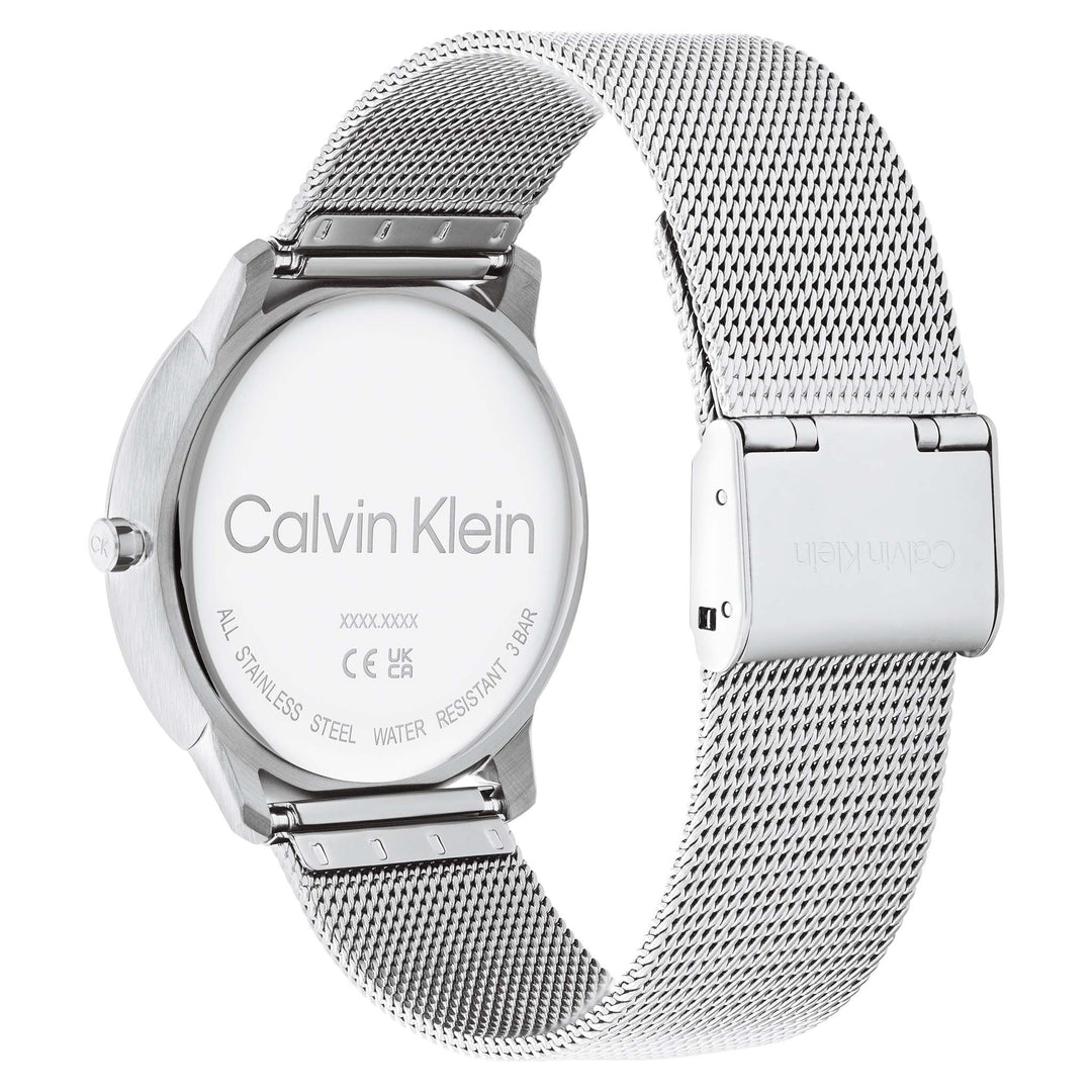 Calvin Klein Silver Mesh Blue Dial Unisex Watch - 25200031