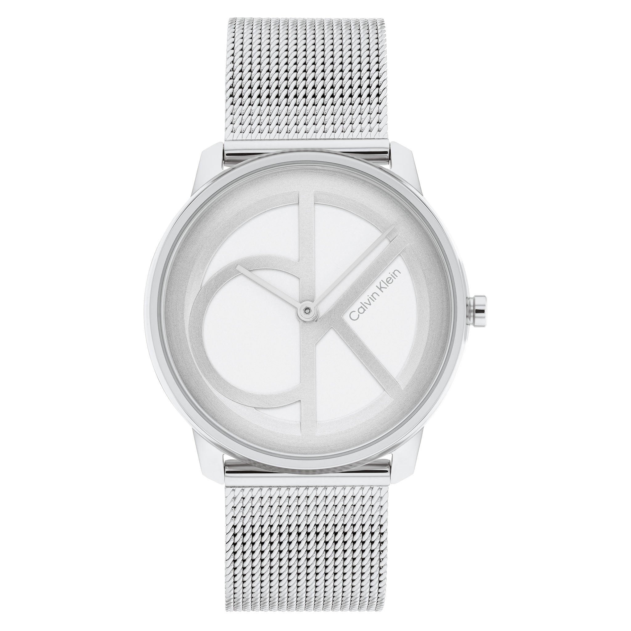 Calvin Klein Steel Mesh Silver White Dial Unisex Watch - 25200032