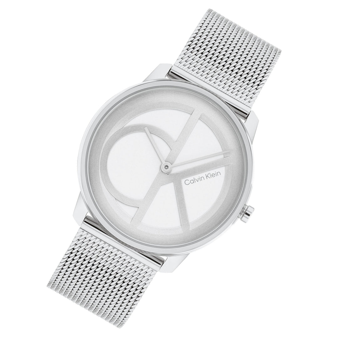 Calvin Klein Steel Mesh Silver White Dial Unisex Watch - 25200032