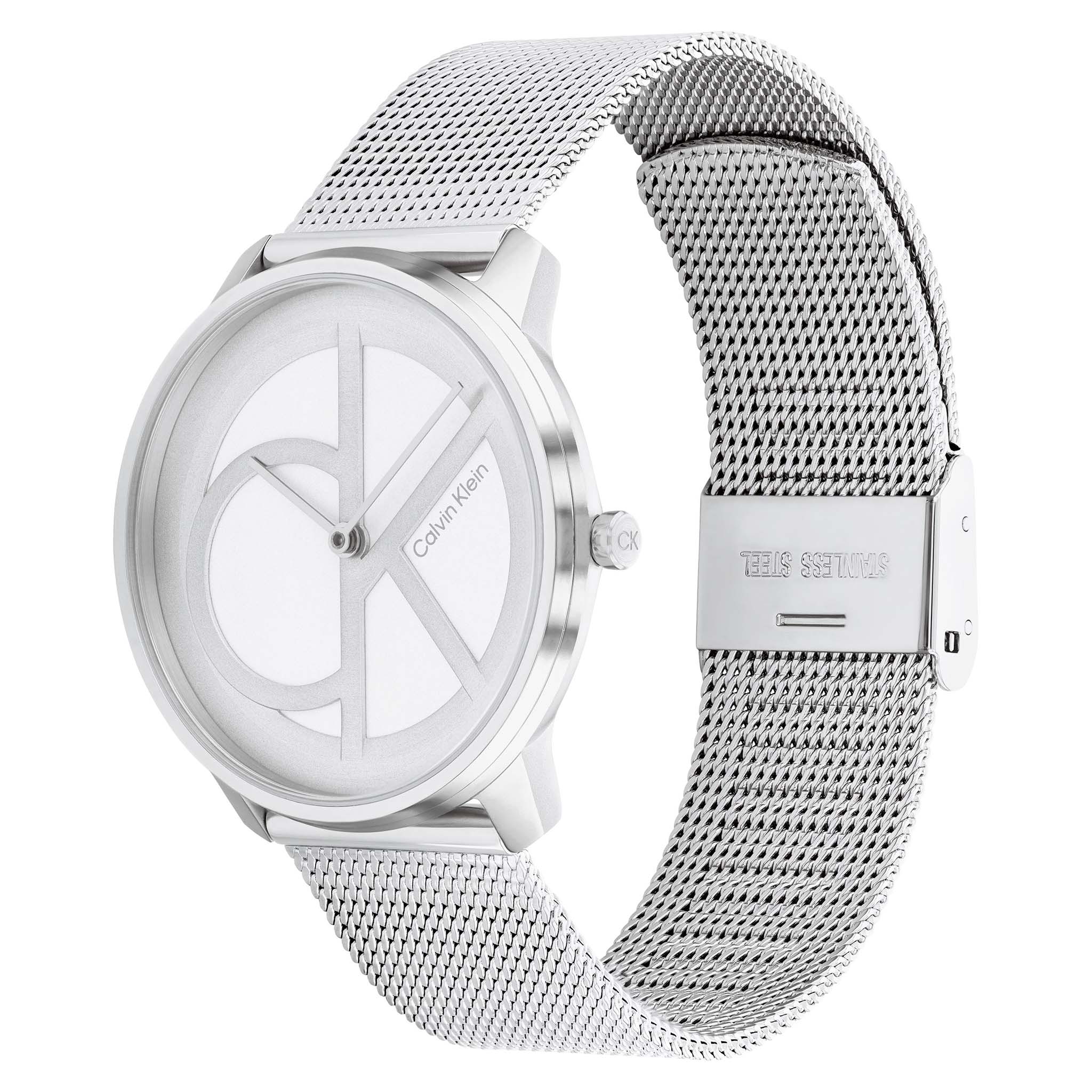 Calvin Klein Steel Mesh Silver White Dial Unisex Watch - 25200032