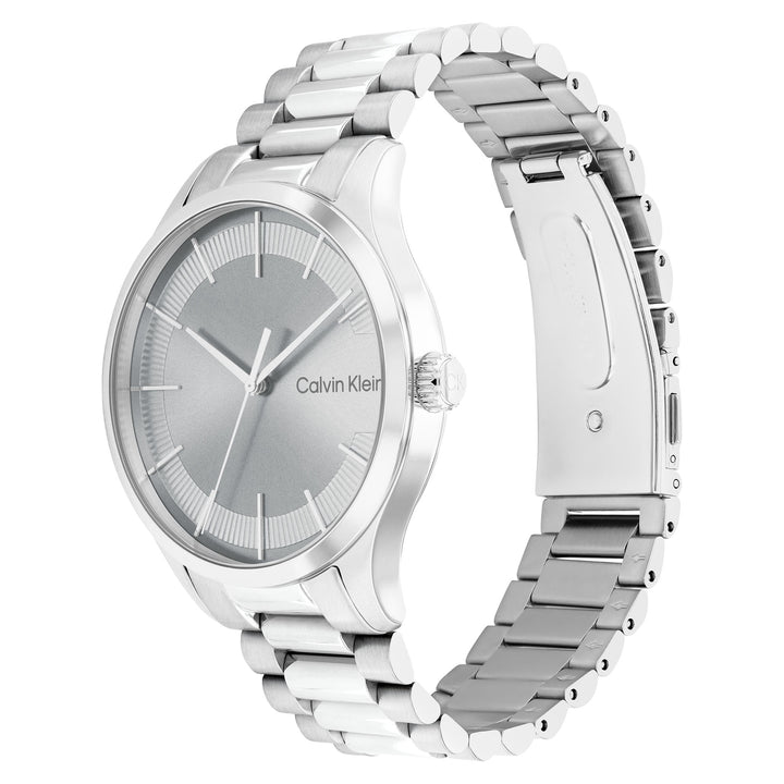 Calvin Klein Stainless Steel Grey Dial Unisex Watch - 25200036