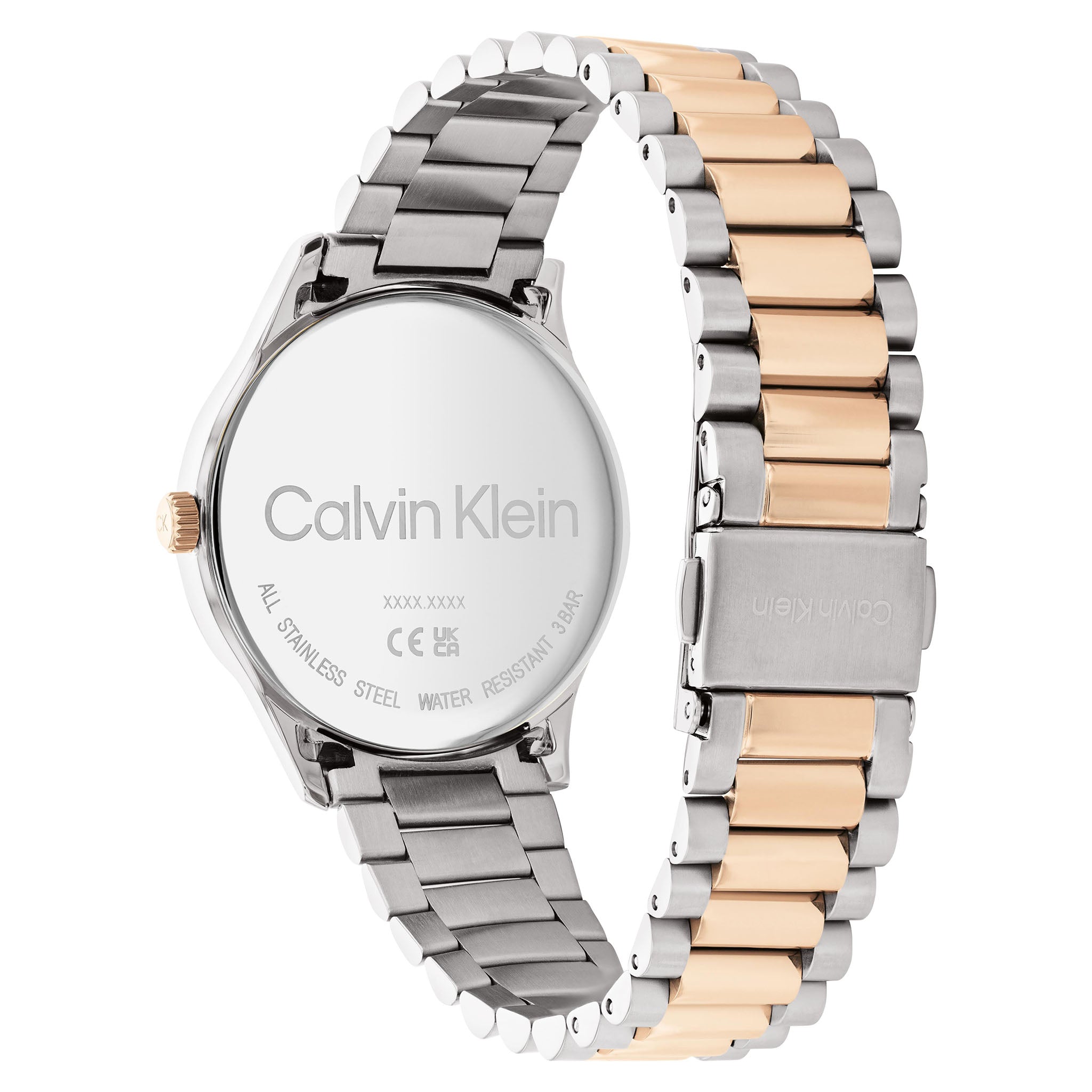 Calvin Klein Two-Tone Steel Silver White Dial Unisex Watch - 25200044
