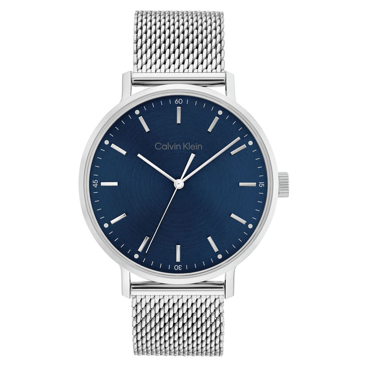 Calvin Klein Silver Mesh Blue Dial Men's Watch - 25200045