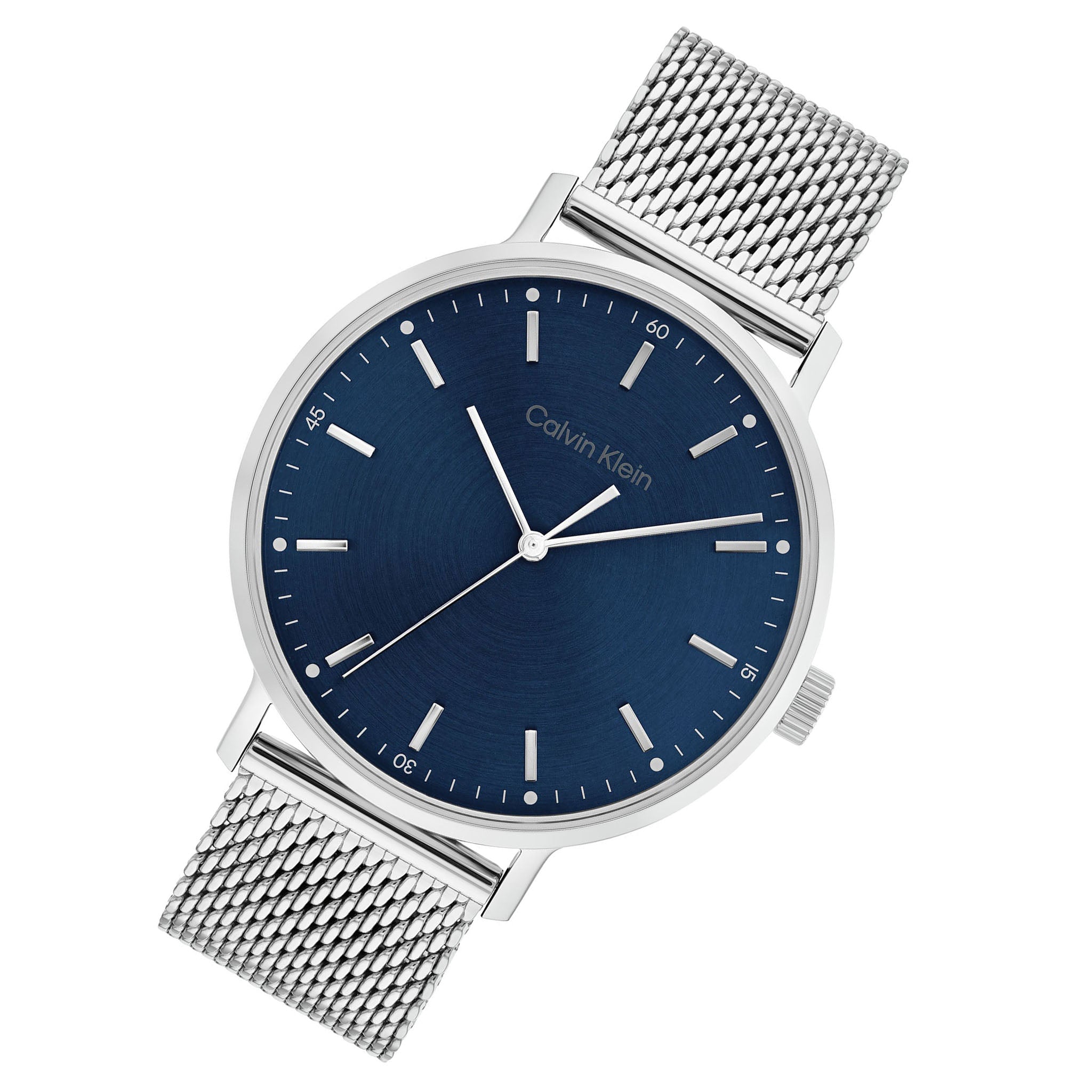 Calvin Klein Silver Mesh Blue Dial Men's Watch - 25200045