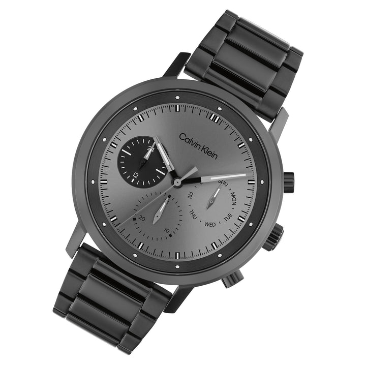 Calvin Klein Black Steel Grey Dial Men's Multi-function Watch - 25200062
