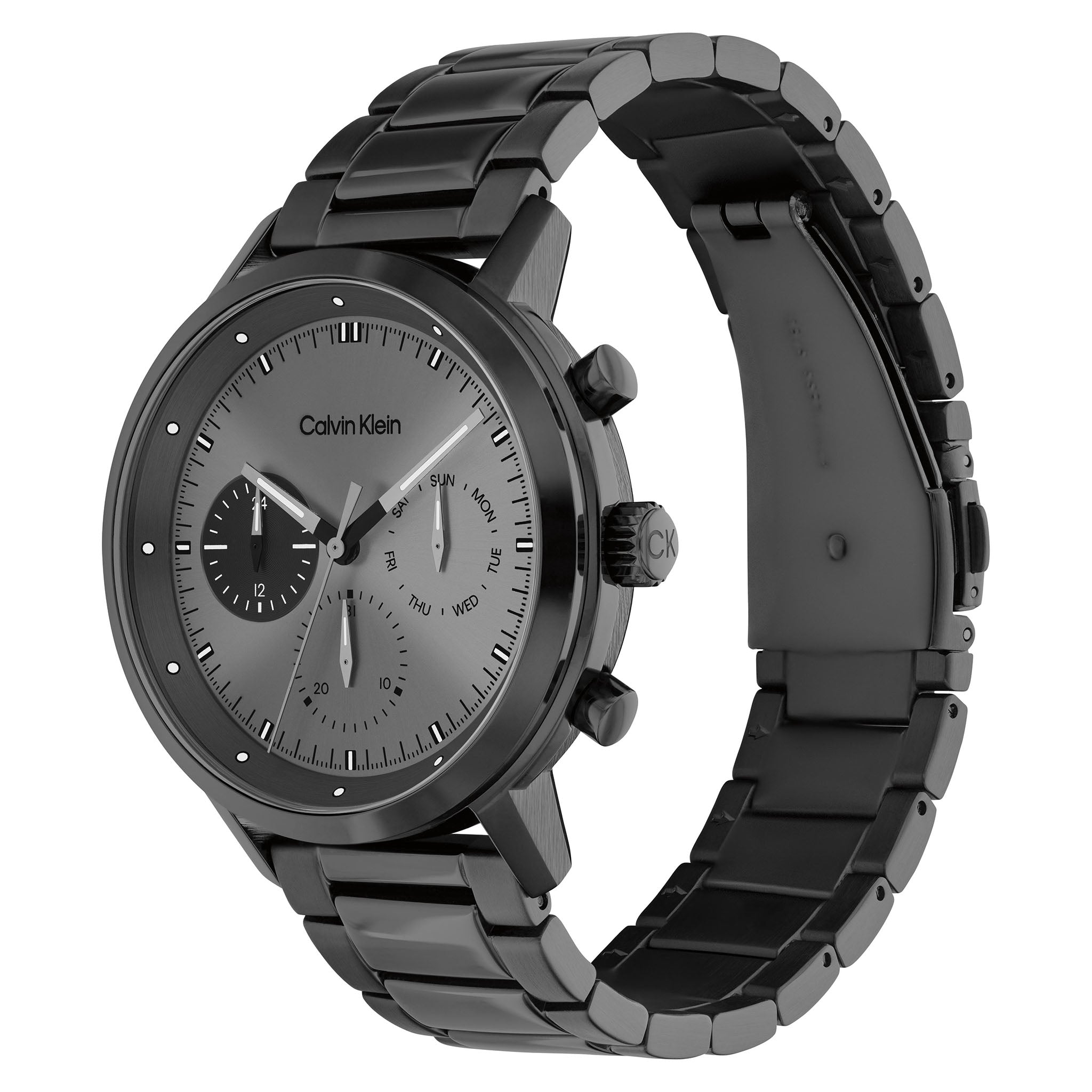 Calvin Klein Black Steel Grey Dial Men's Multi-function Watch - 25200062