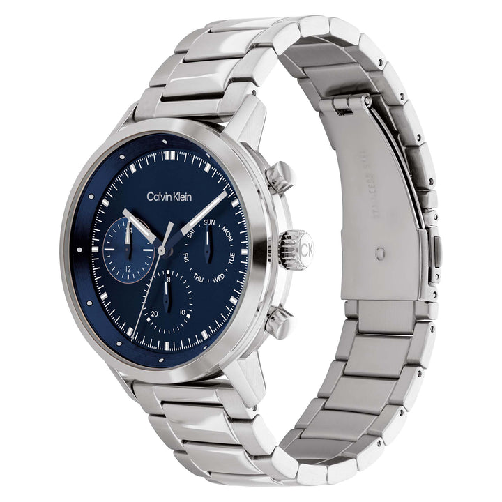 Calvin Klein Stainless Steel Blue Dial Men's Multi-function Watch - 25200063