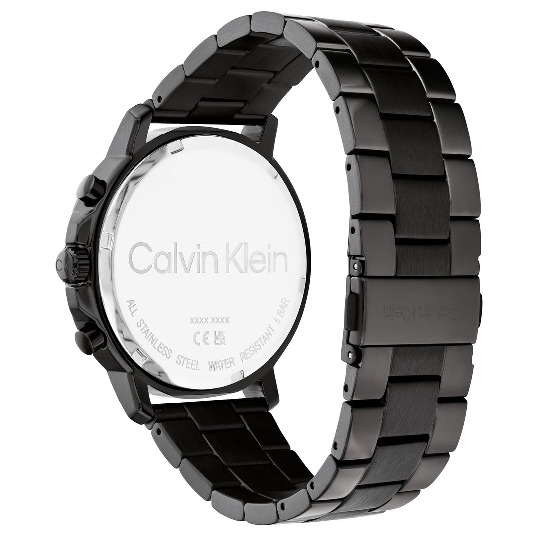 Calvin Klein Black Steel Green Dial Men's Multi-function Watch - 25200069