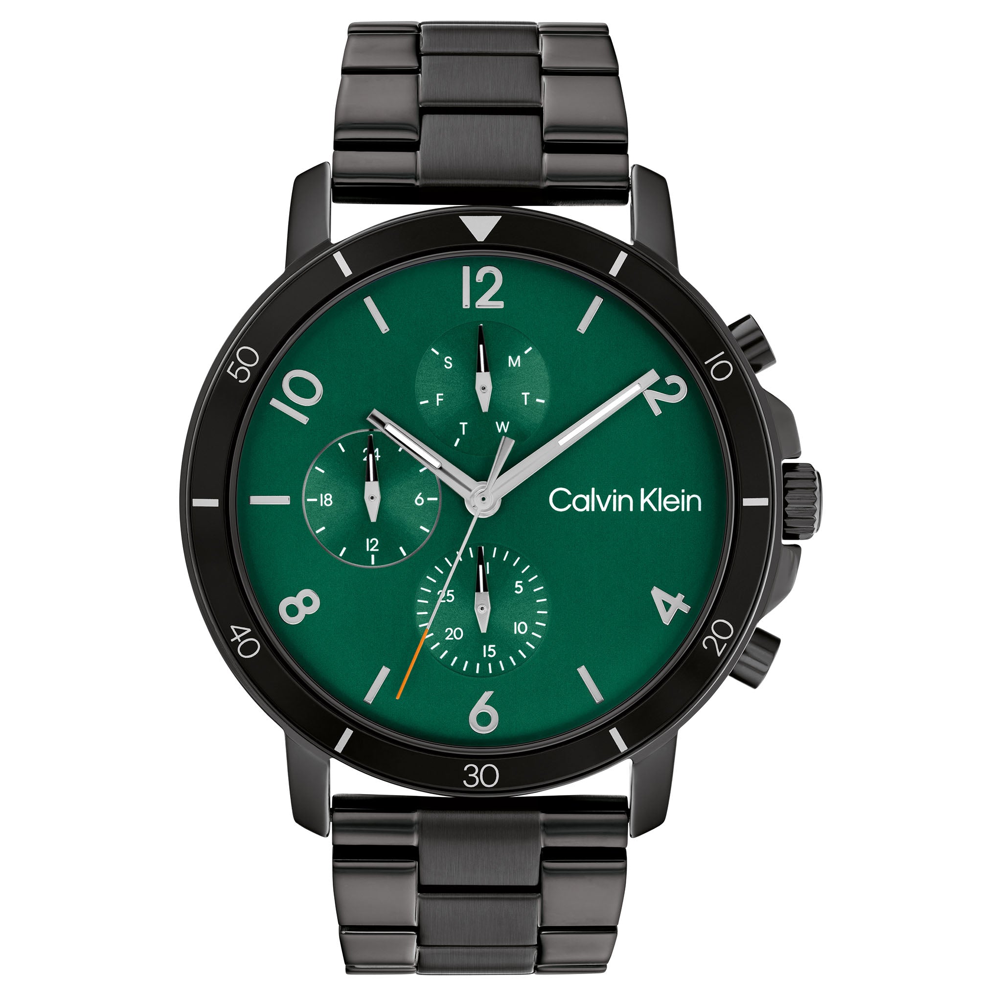 Calvin Klein Black Steel Green Dial Men s Multi function Watch 25200 The Watch Factory Australia