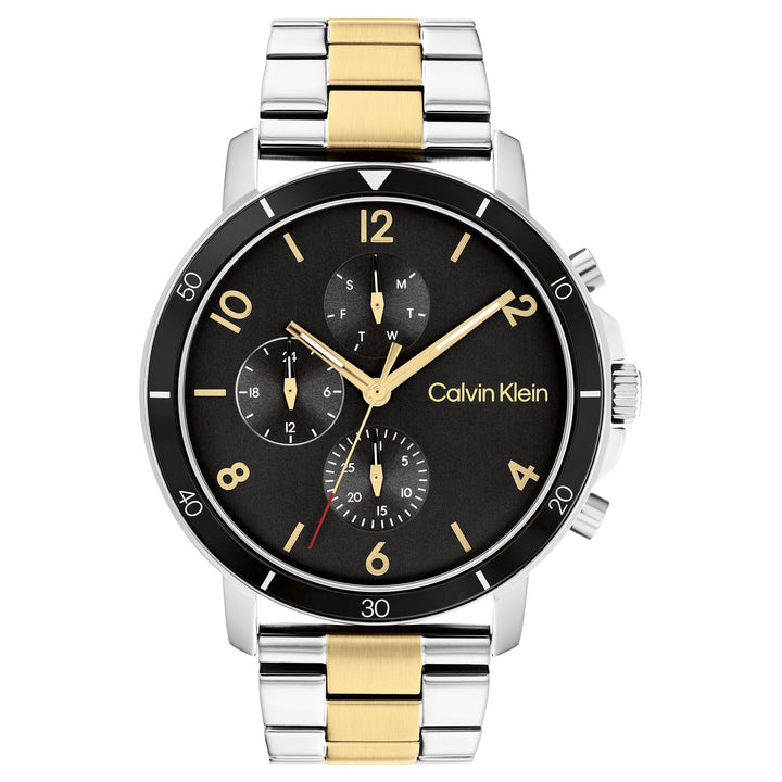 Calvin Klein Two-Tone Steel Black Dial Men's Multi-function Watch - 25200070