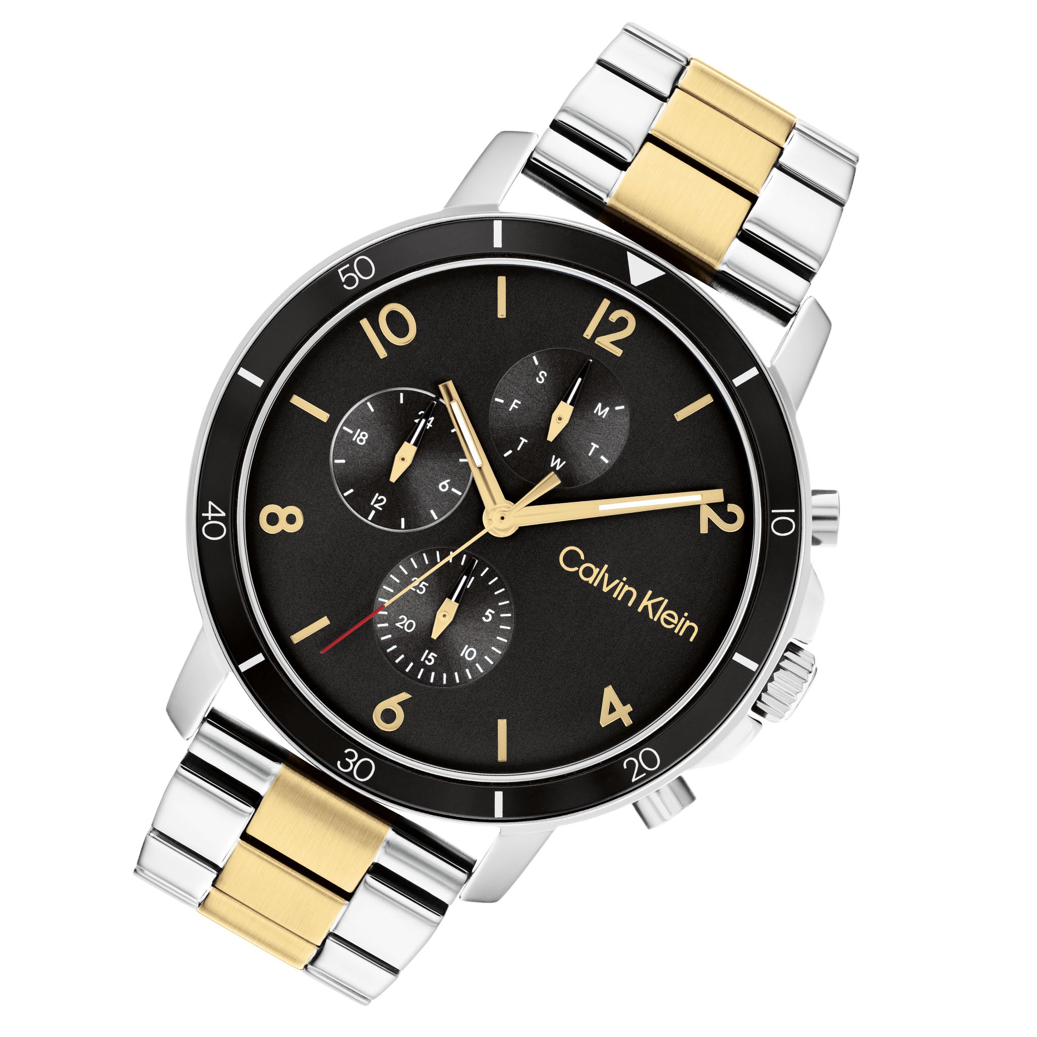 Calvin Klein Two-Tone Steel Black Dial Men's Multi-function Watch - 25200070