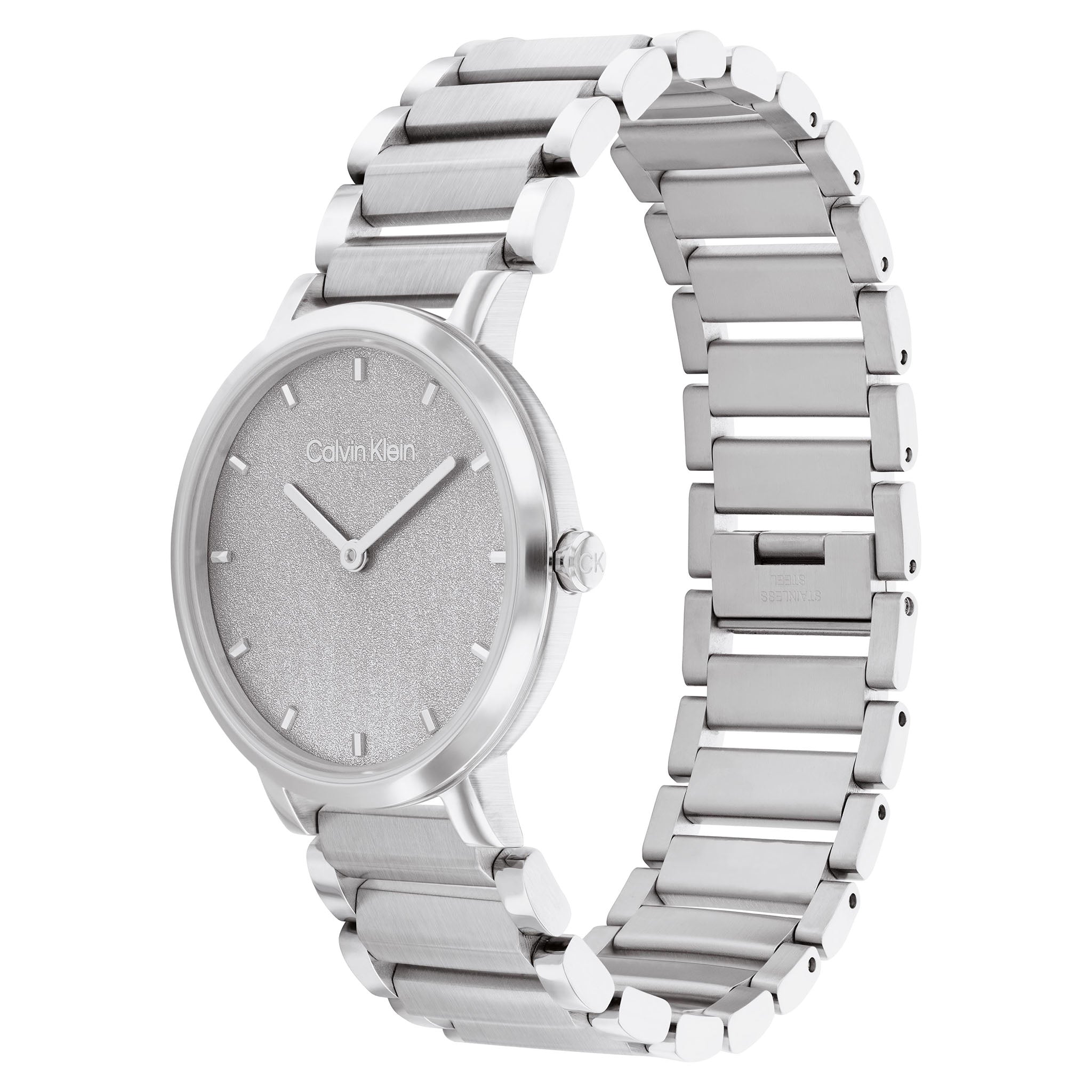 Calvin Klein Open Link Stainless Steel Silver Dial Women's Watch - 25200085