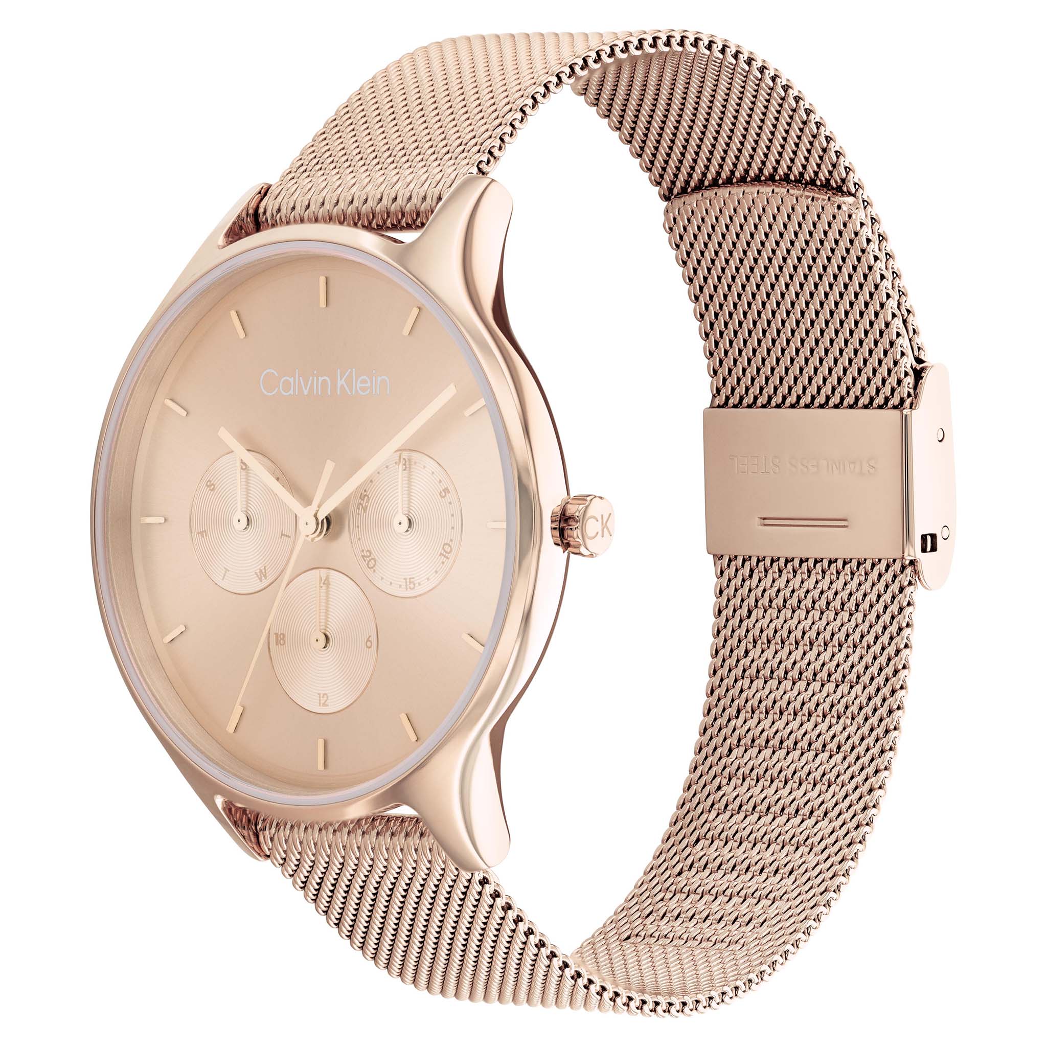 Calvin Klein Carnation Gold Mesh Women's Multi-function Watch - 25200102