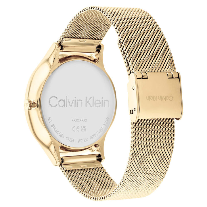 Calvin Klein Gold Mesh Light Champagne Dial Women's Multi-function Watch - 25200103