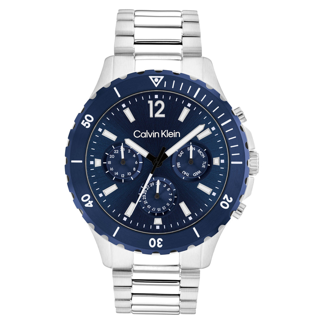 Calvin Klein Sport Stainless Steel Blue Dial Men's Multi-function Watch - 25200115