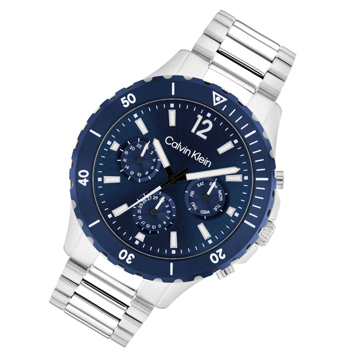 Calvin Klein Sport Stainless Steel Blue Dial Men's Multi-function Watch - 25200115