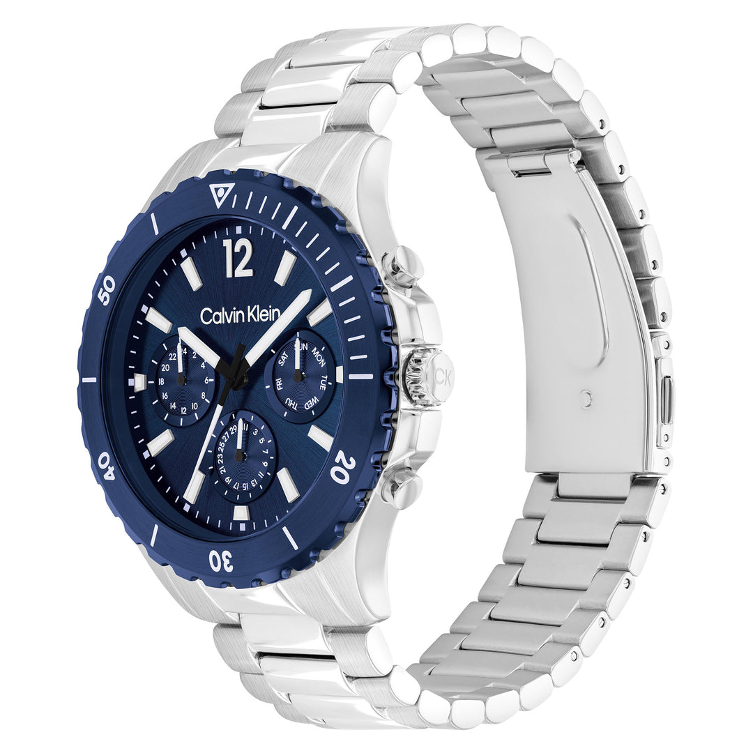 Calvin Klein Sport Stainless Steel Blue Dial Men's Multi-function Watch - 25200115