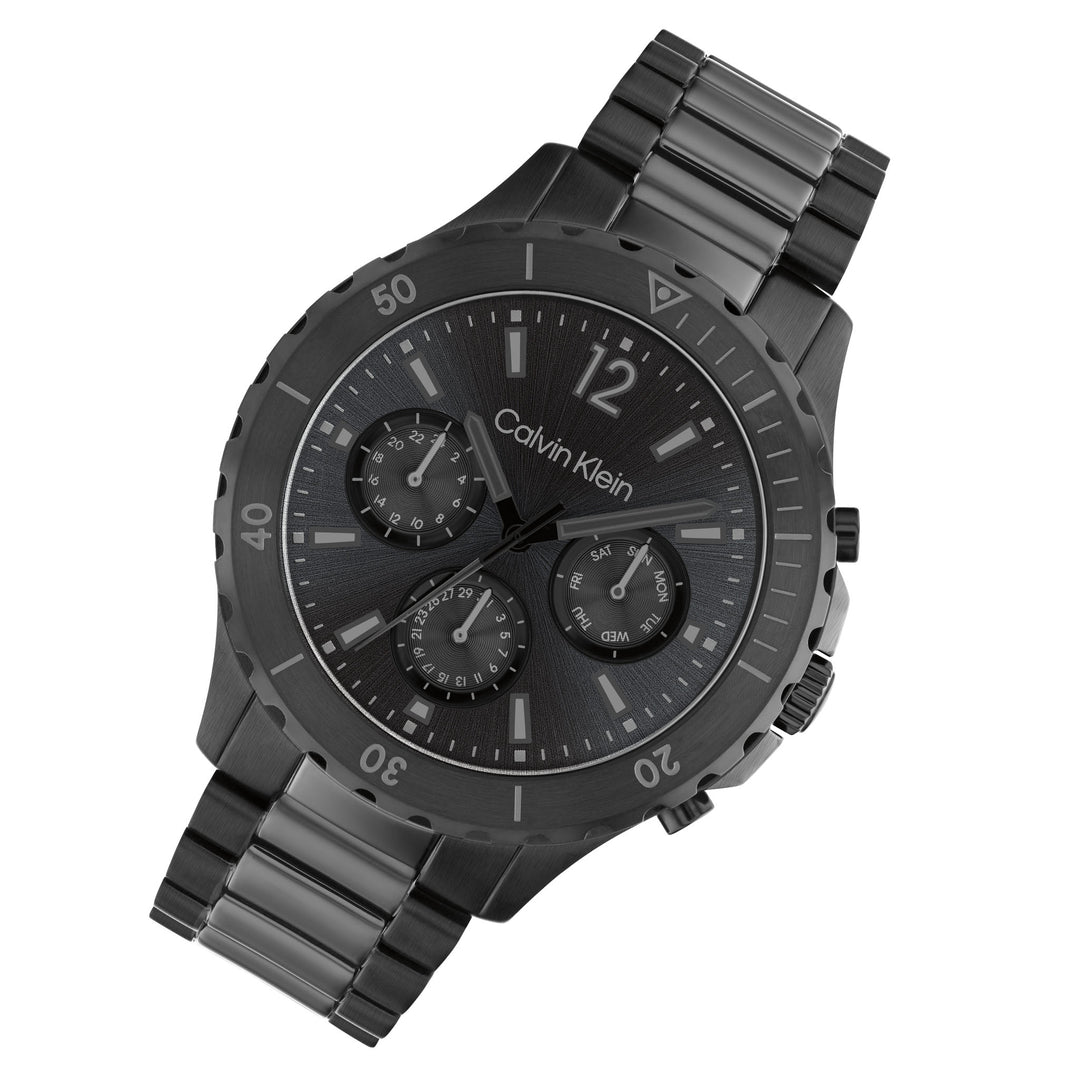 Black Australia Watch Sport – Klein Men\'s Calvin 25200117 Multi-function Factory Steel The - Watch